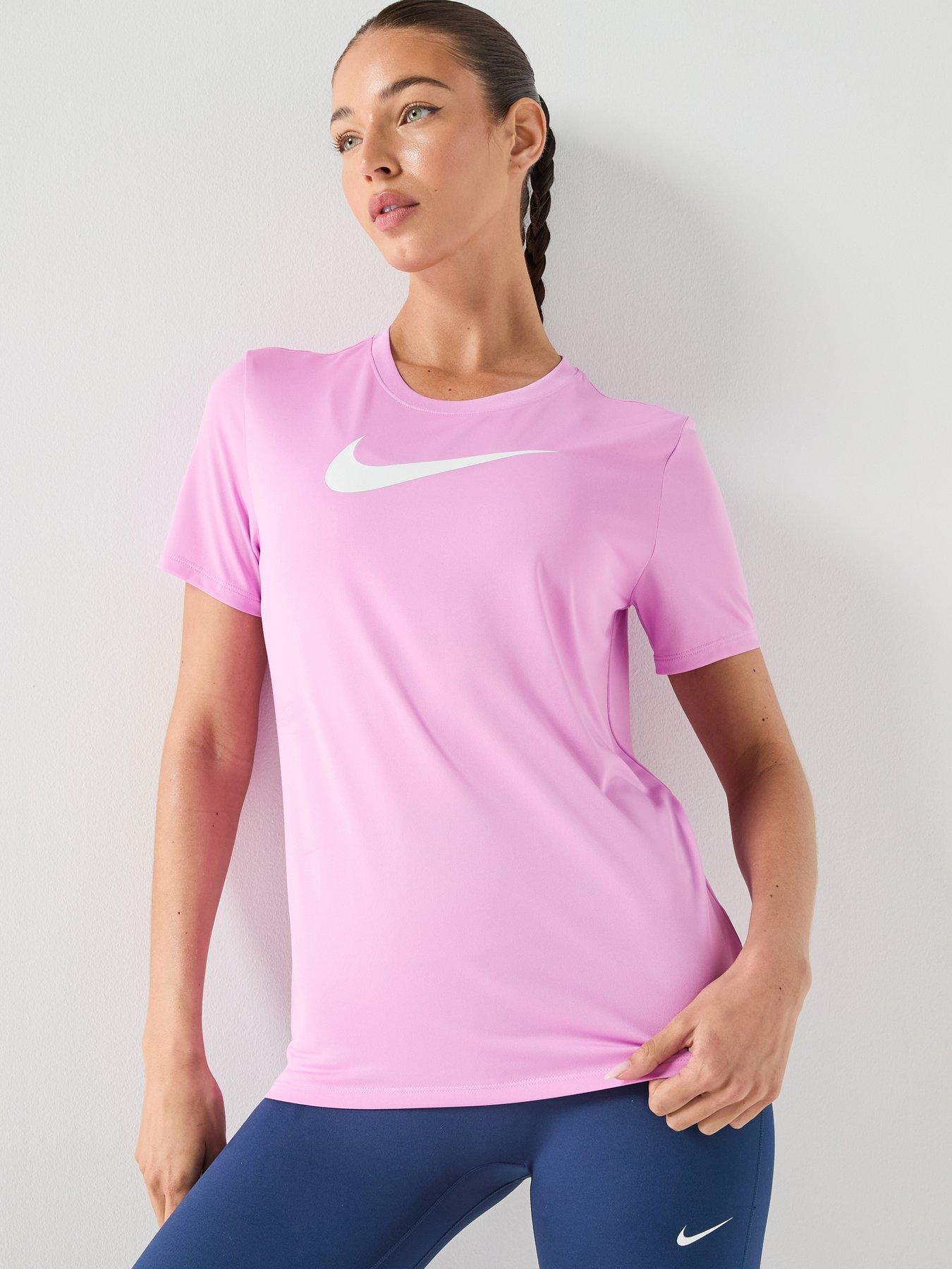Image 1 of 6 of Nike Womens Training Dri-FIT Graphic T-Shirt - Pink