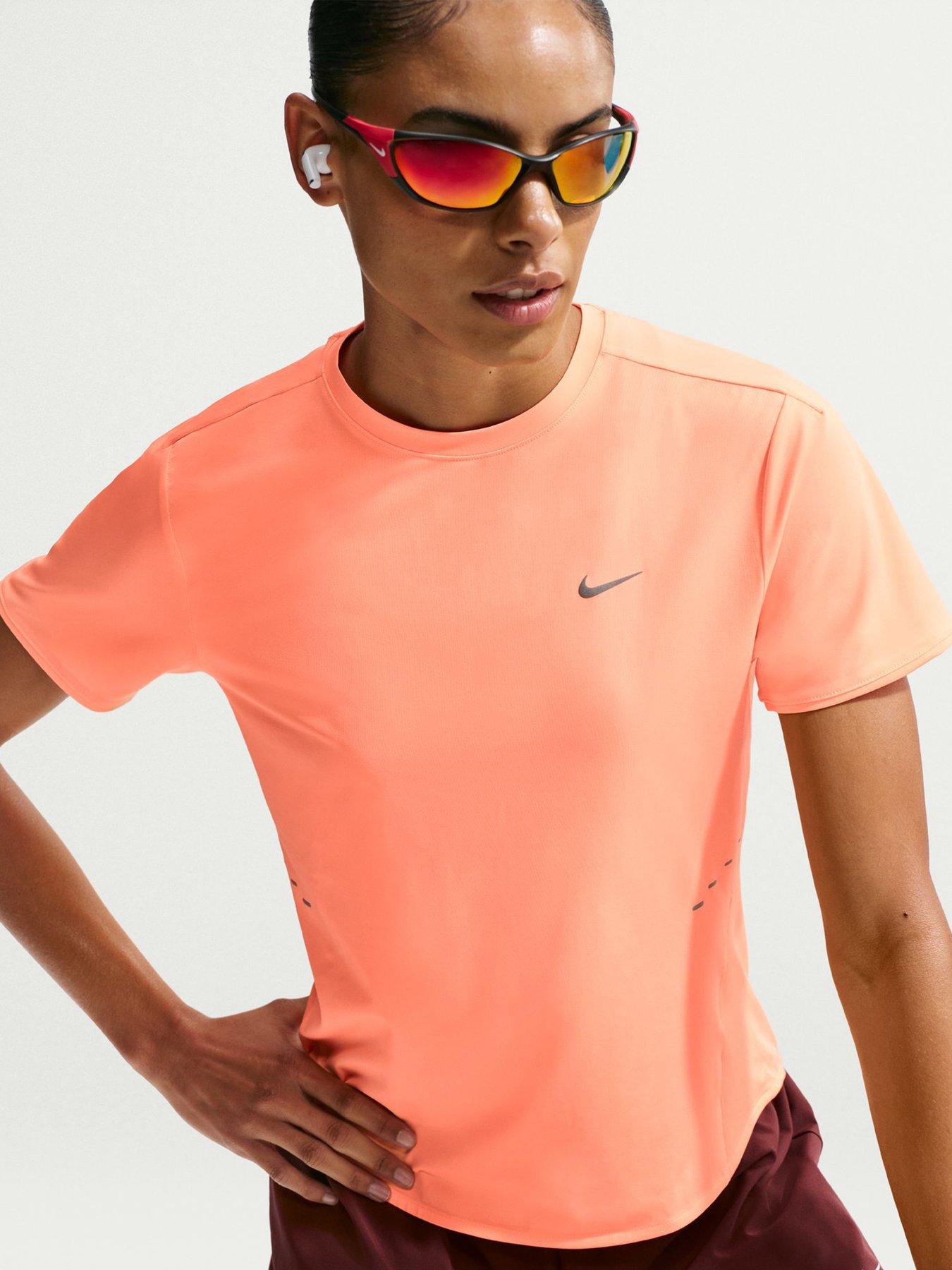 Image 1 of 5 of Nike Womens Running Dri-FIT Short Sleeve Top - Orange