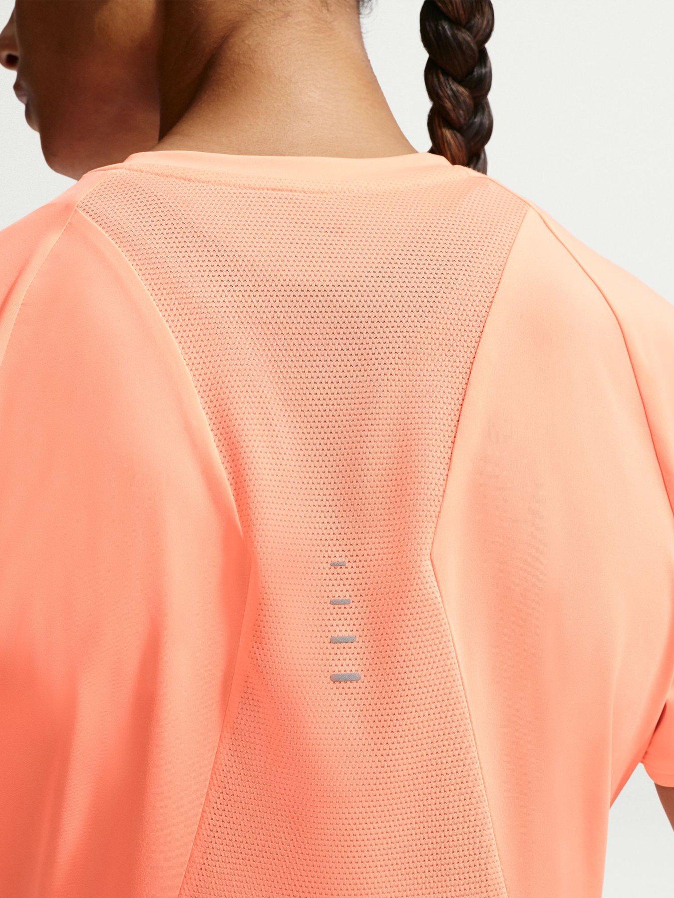 Image 2 of 5 of Nike Womens Running Dri-FIT Short Sleeve Top - Orange