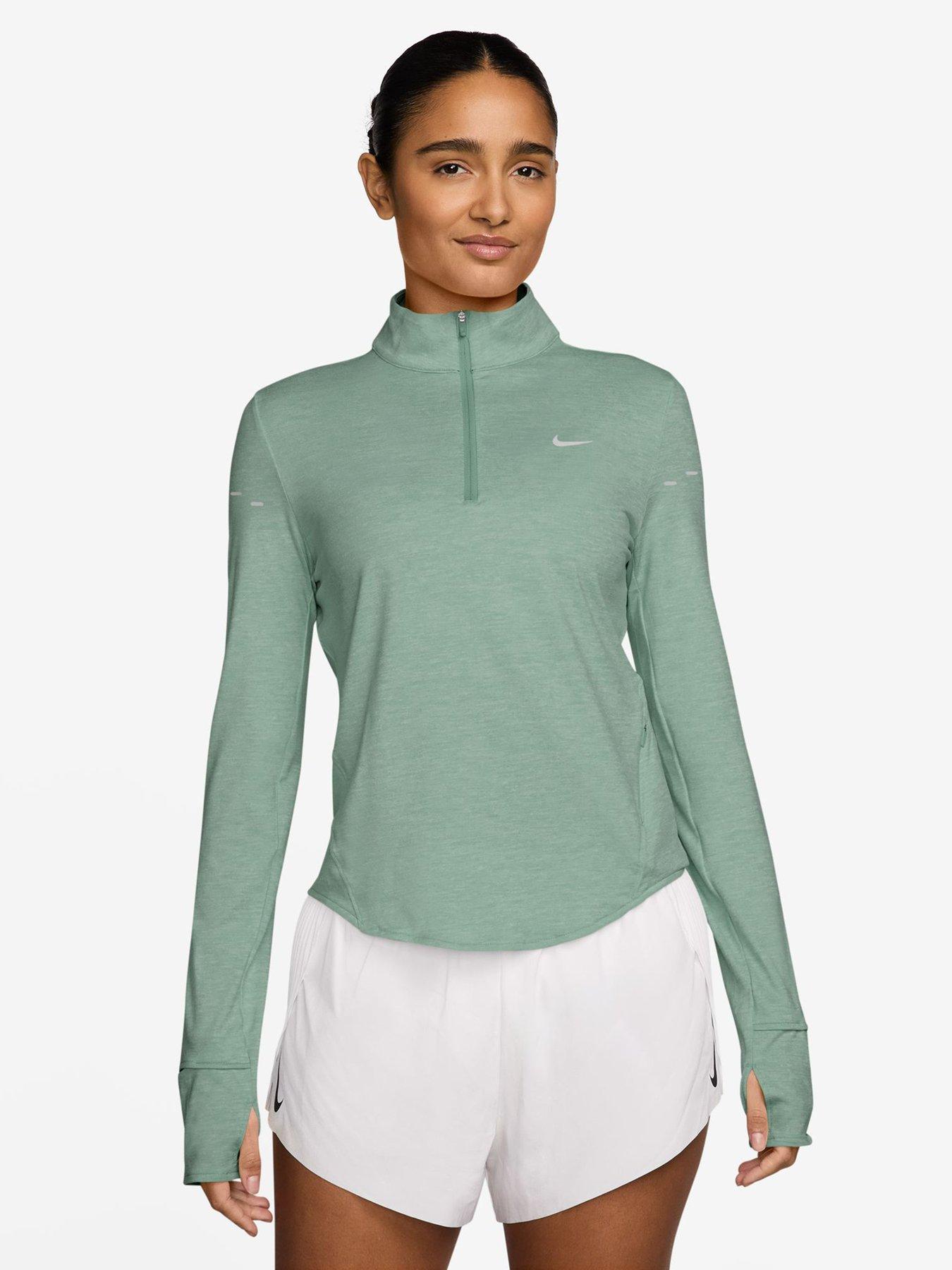 Nike Womens Running Dri-FIT UV 1/4 Zip Top - Green