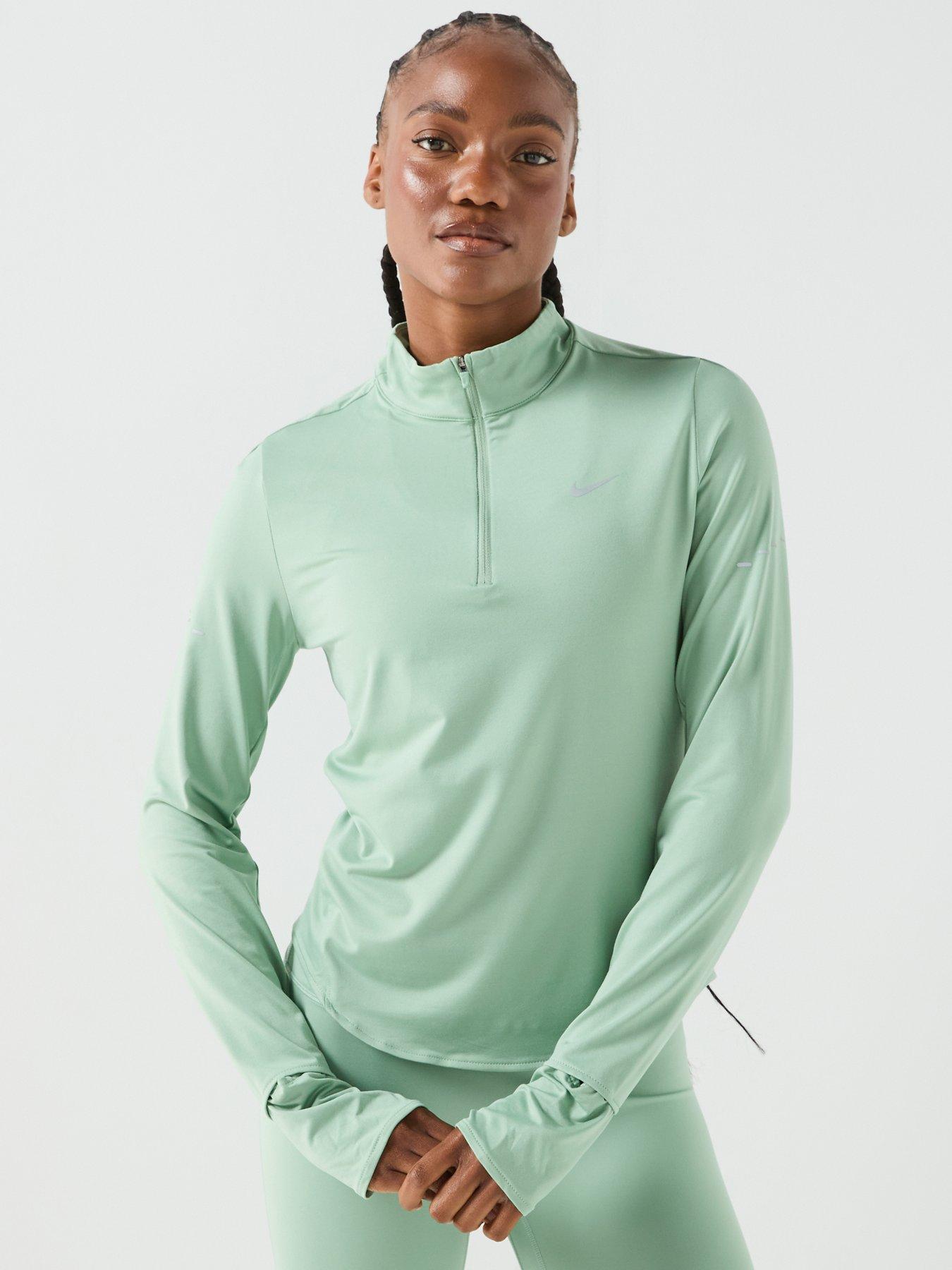 Nike Womens Running Dri-FIT UV 1/4 Zip Top - Green