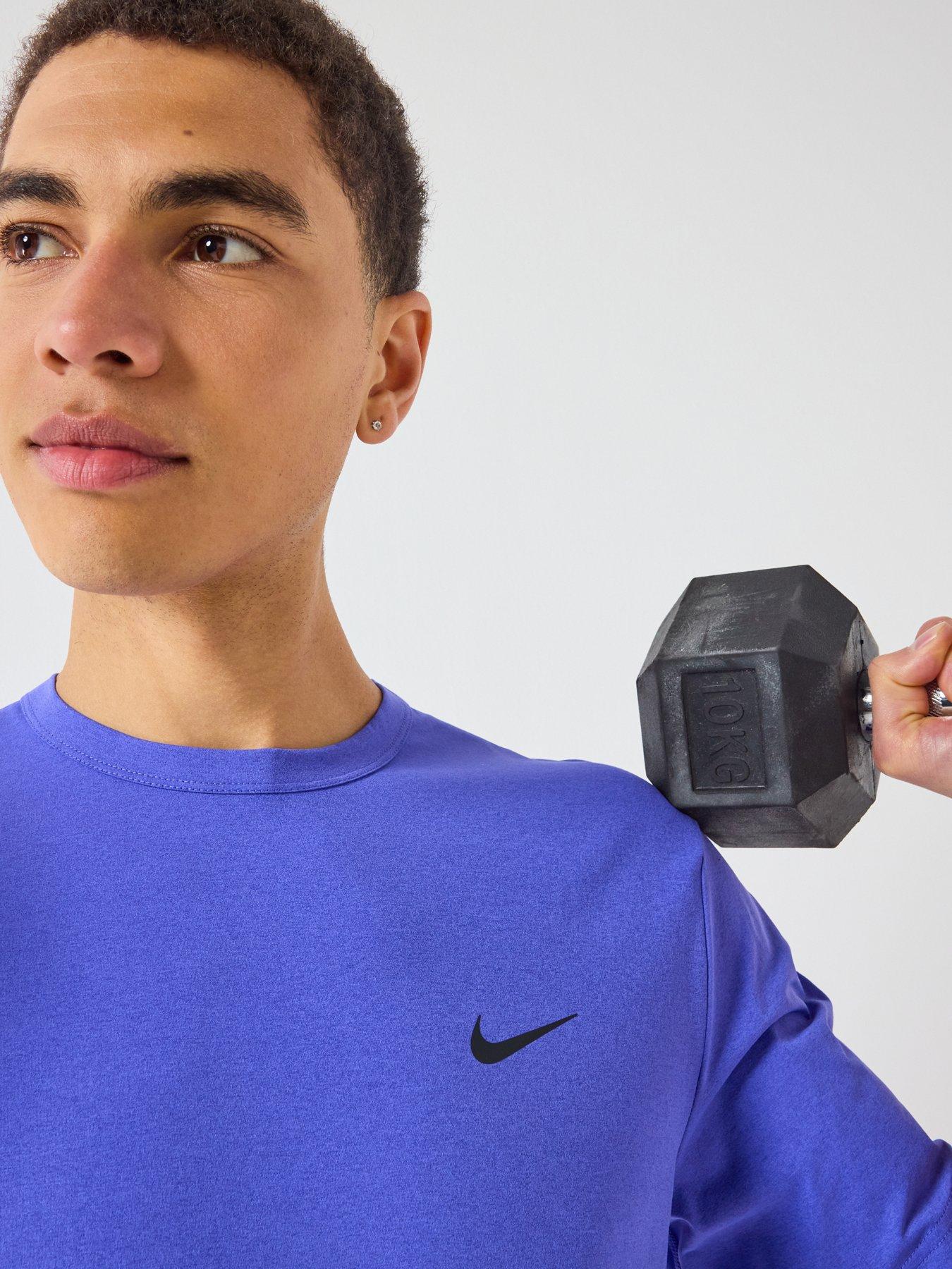 Image 4 of 5 of Nike Mens Training Dri-FIT UV Short Sleeve Versatile Top - Blue