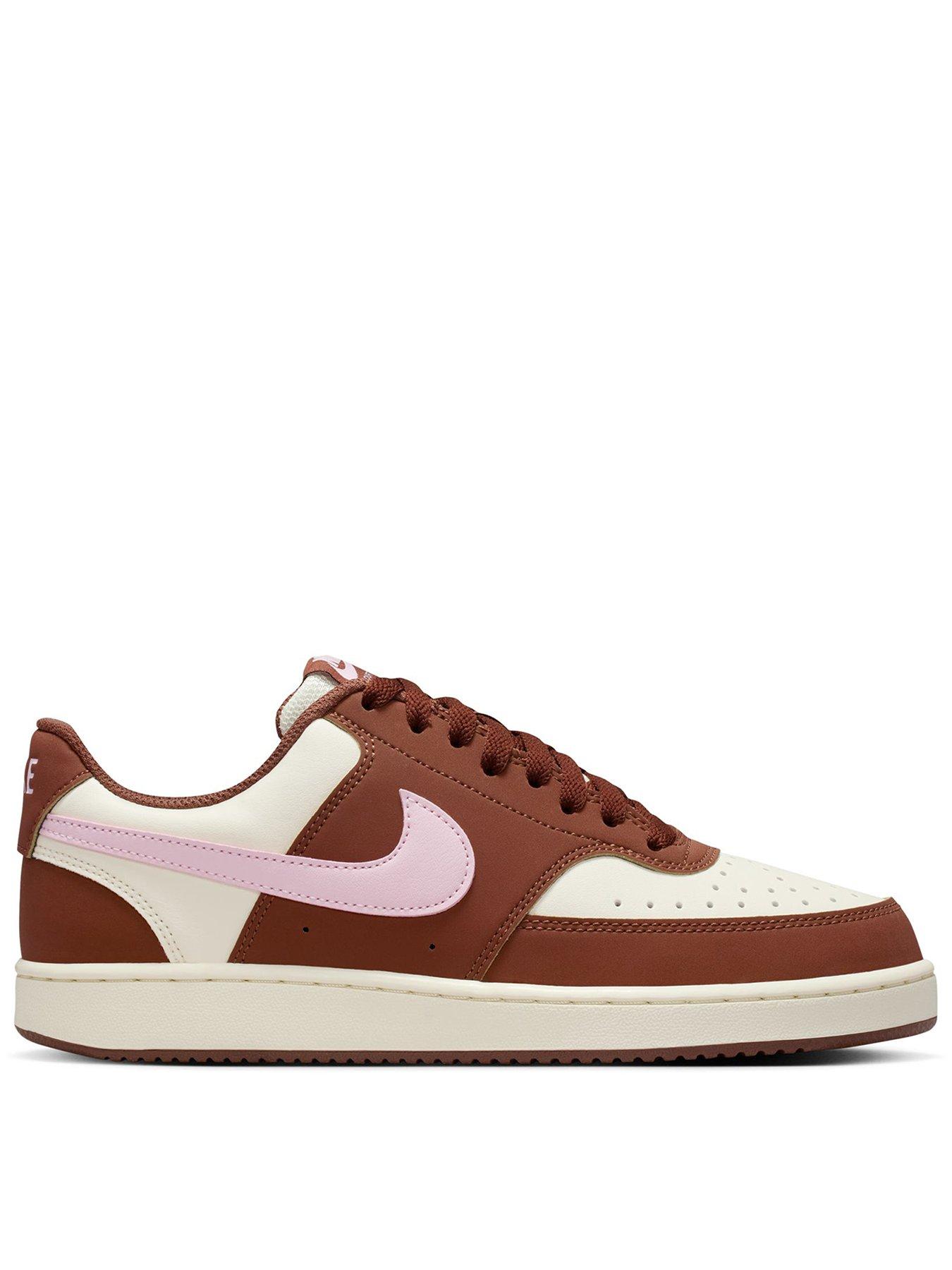 Nike Womens Nike Court Vision Low Trainers - Cream/Brown