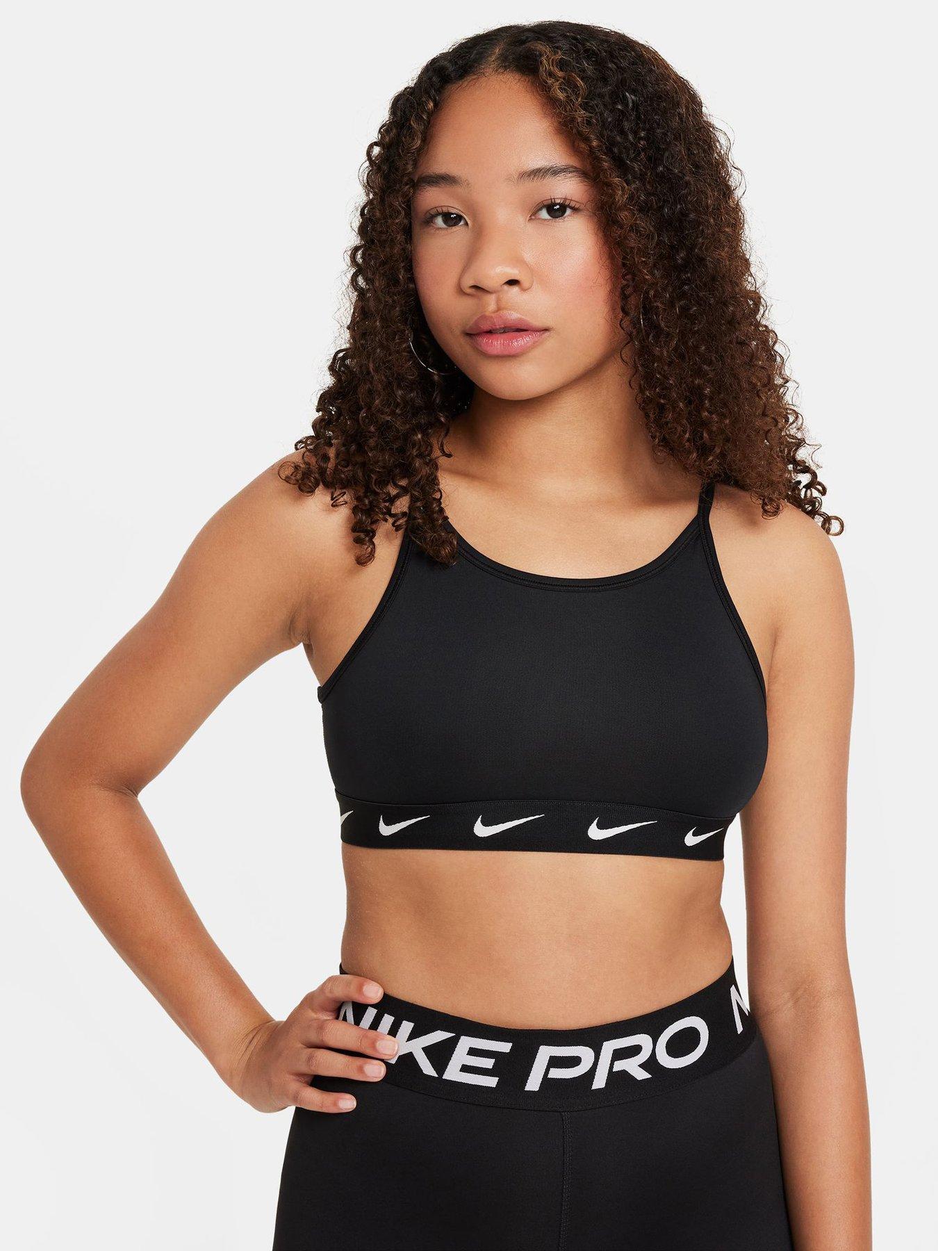 Image 1 of 5 of Nike Junior Girls Training Sports Bra - Black