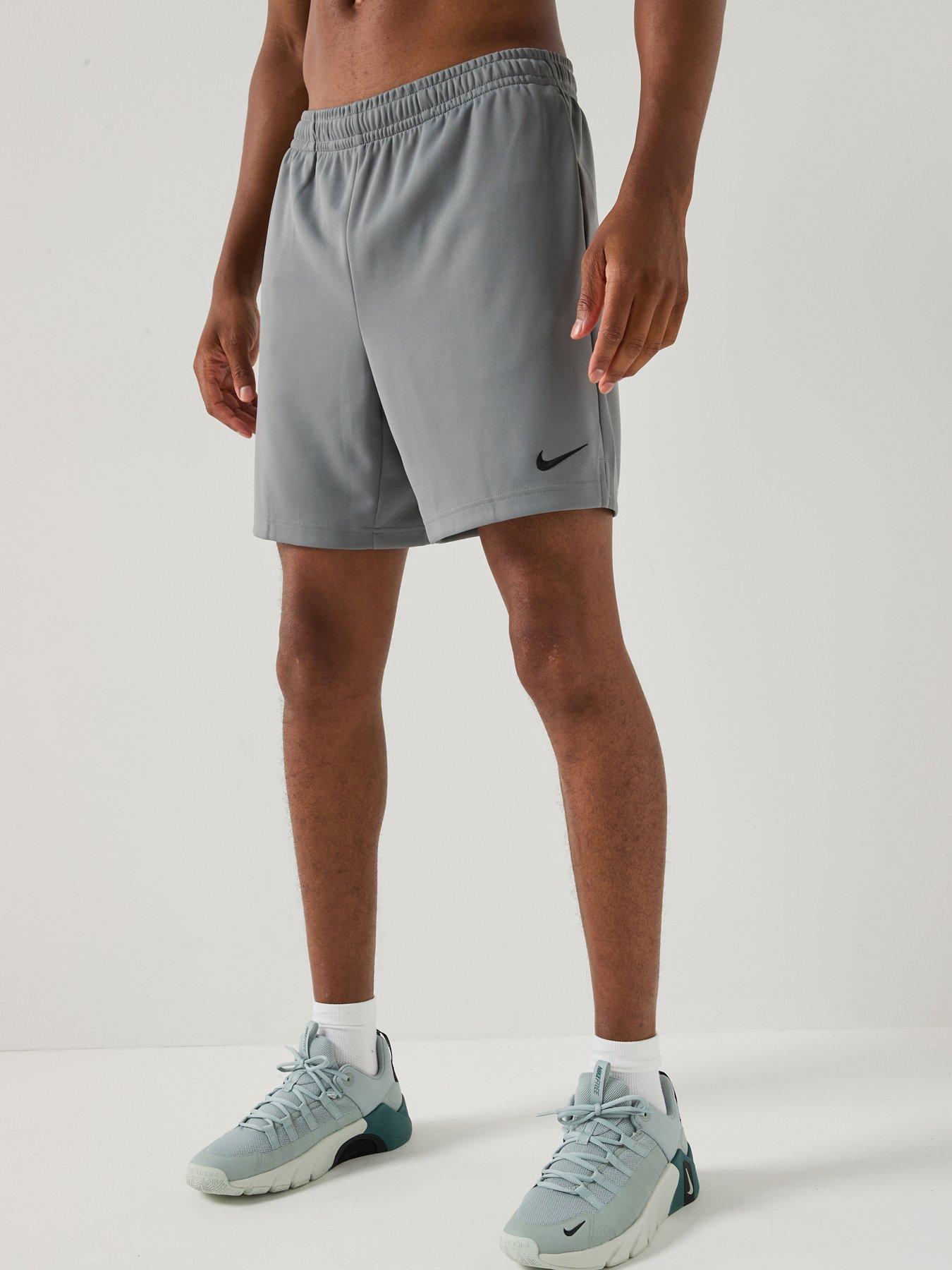 Nike Mens Training Dri-FIT 7 Inch Fleece Shorts - Grey