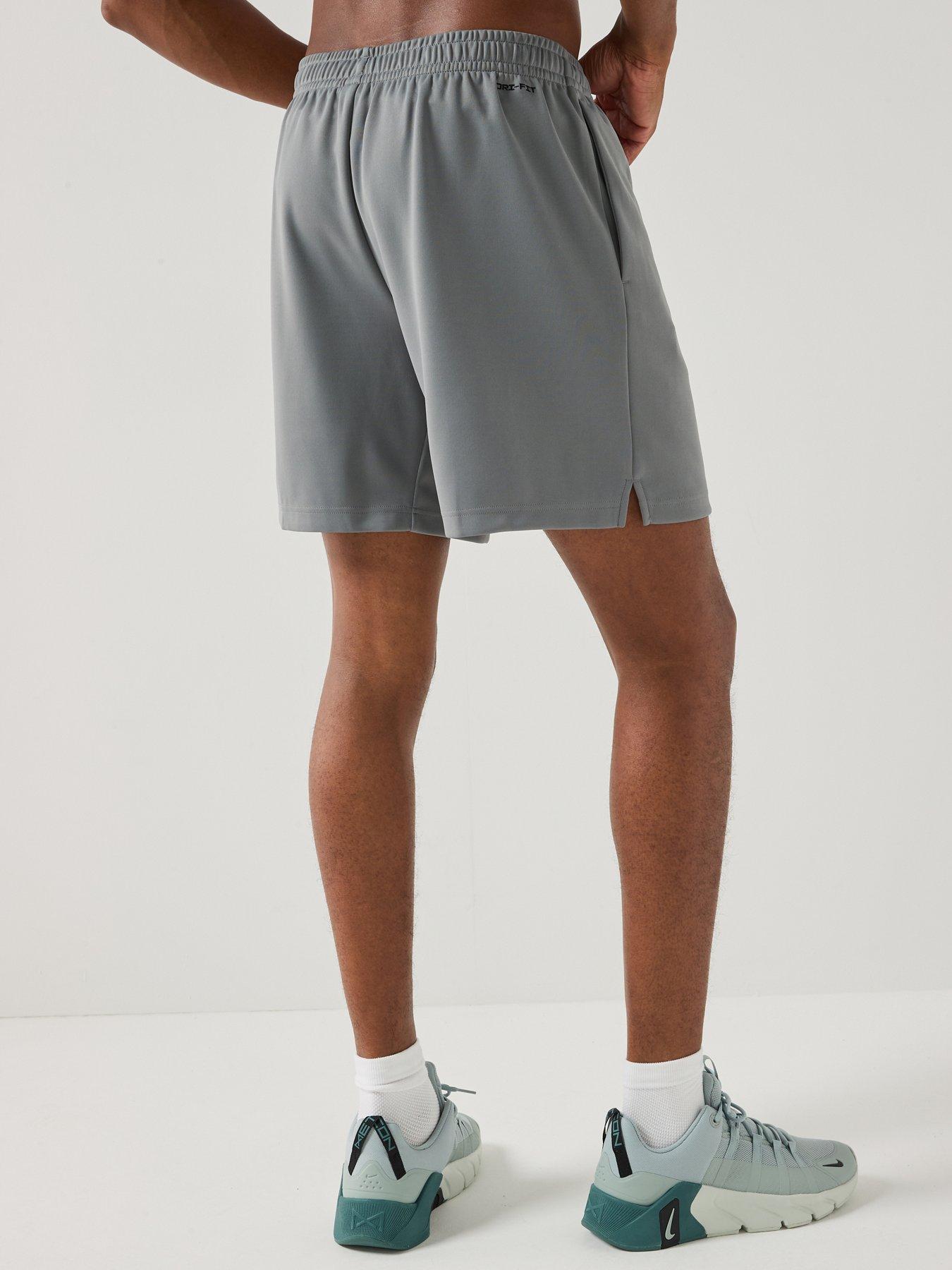 Image 2 of 5 of Nike Mens Training Dri-FIT 7 Inch Fleece Shorts - Grey