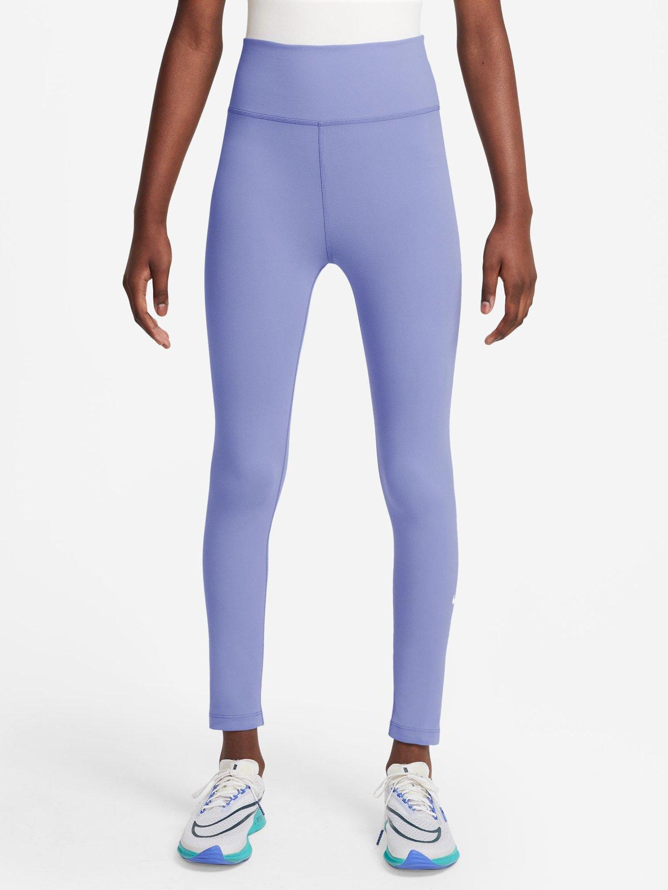 Nike Junior Girls Training Dri-FIT High Waisted Leggings - Blue