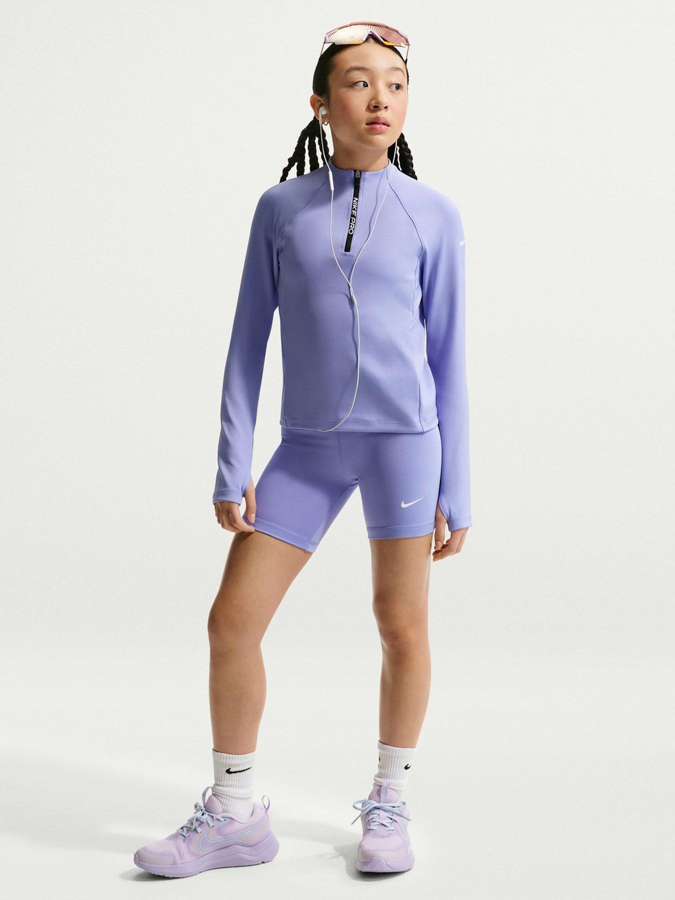 Nike Junior Girls Training Dri-FIT 5 Inch Shorts - Purple