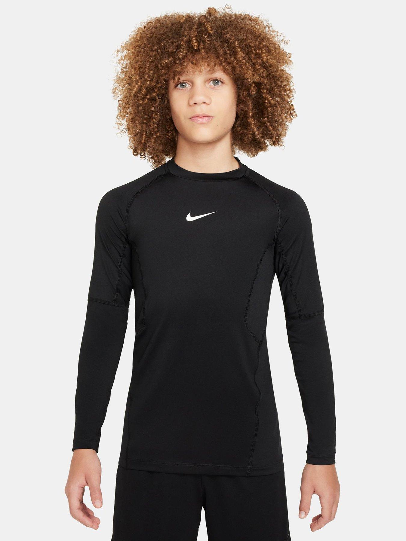 Nike Junior Boys Training Dri-FIT Long Sleeve Top - Black