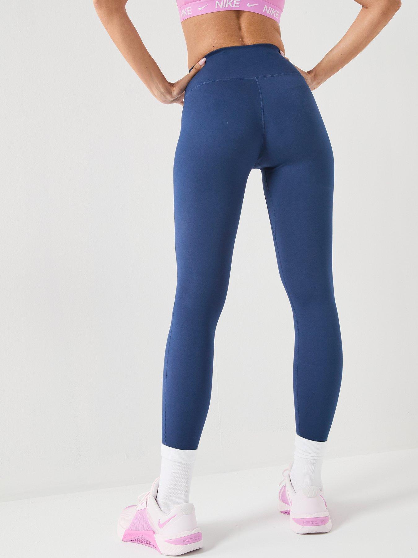 Image 2 of 6 of Nike Womens One Dri-FIT Training High Rise 7/8 Tights - Navy