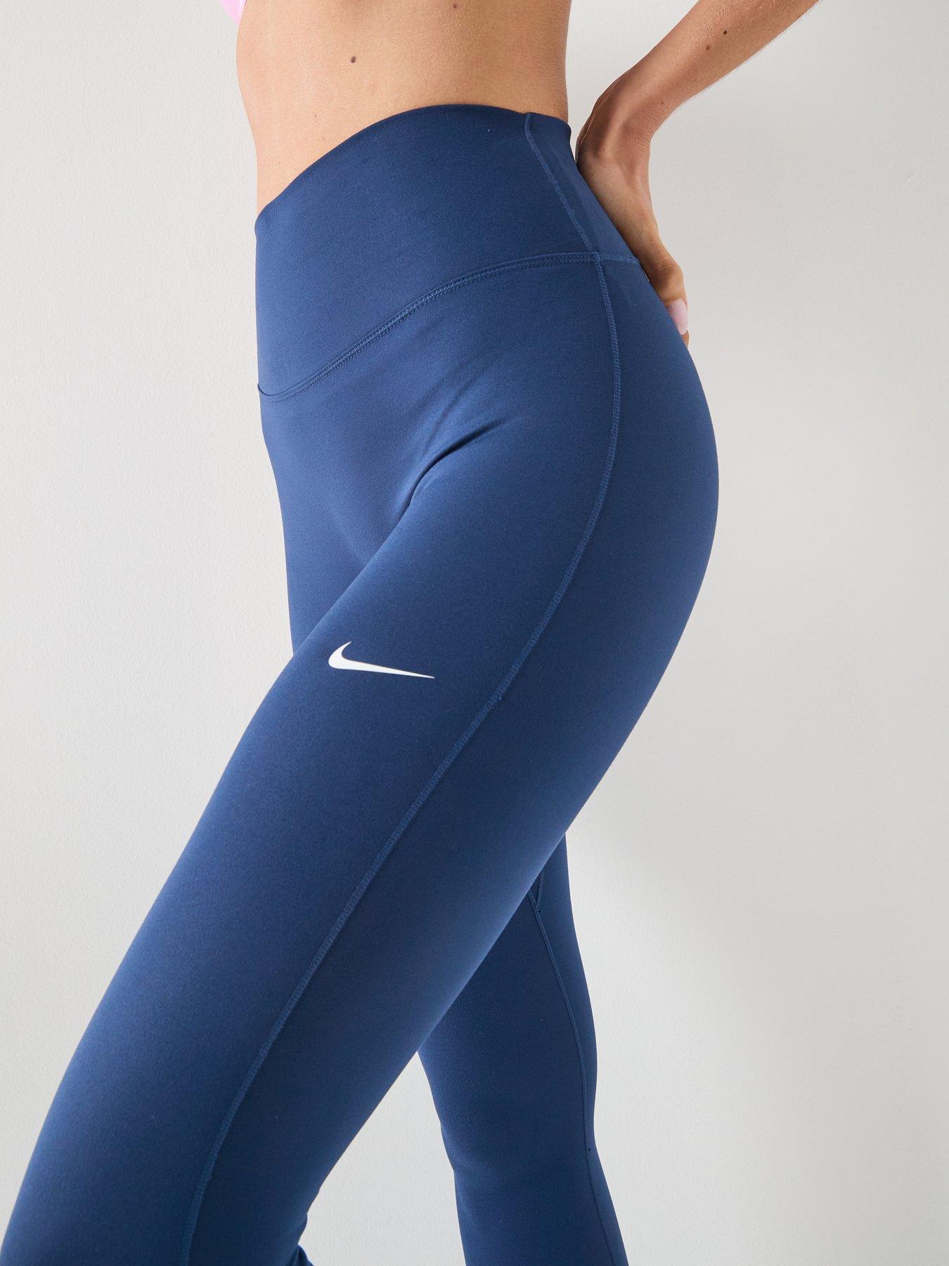 Image 4 of 6 of Nike Womens One Dri-FIT Training High Rise 7/8 Tights - Navy