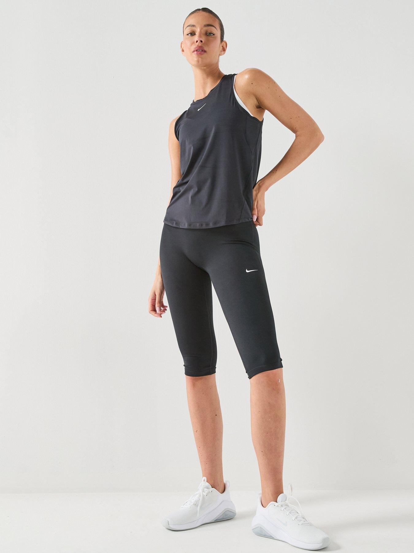 Image 3 of 6 of Nike Womens One Dri-FIT Training High Rise Capri Tights - Black/White