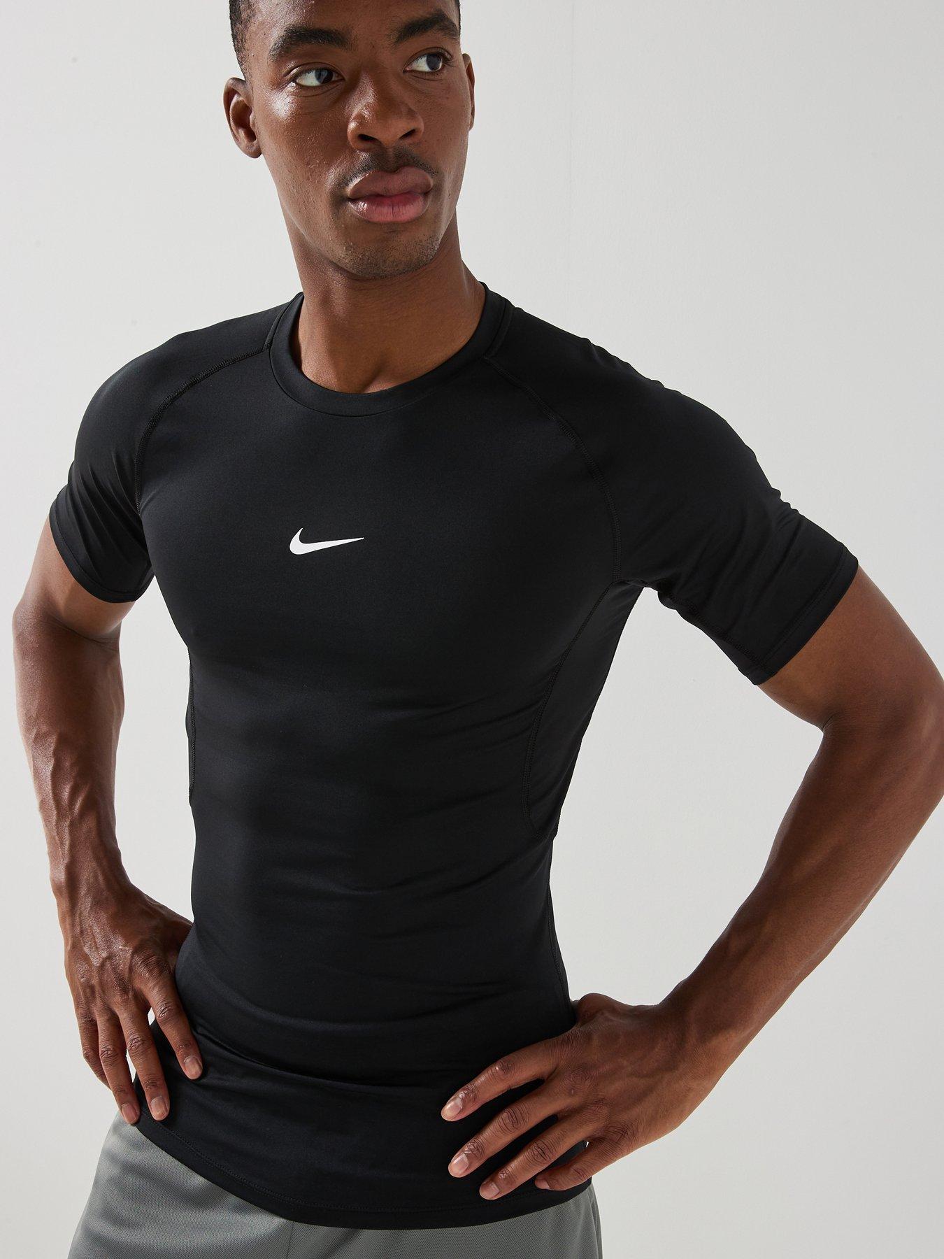 Nike Mens Training Dri-FIT Tight Short Sleeve Fitness Top - Black