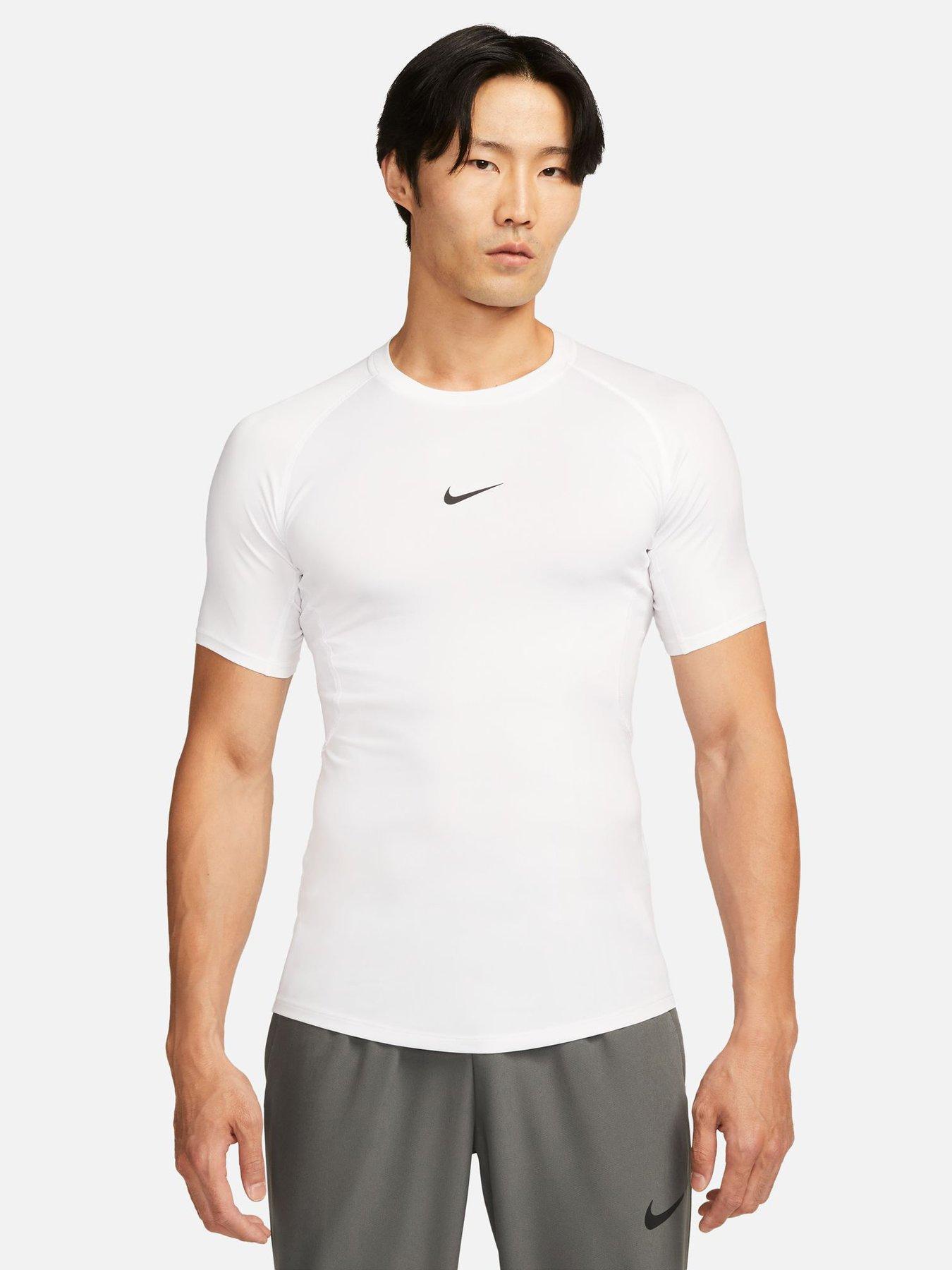 Nike Mens Training Dri-FIT Tight Short Sleeve Fitness Top - White