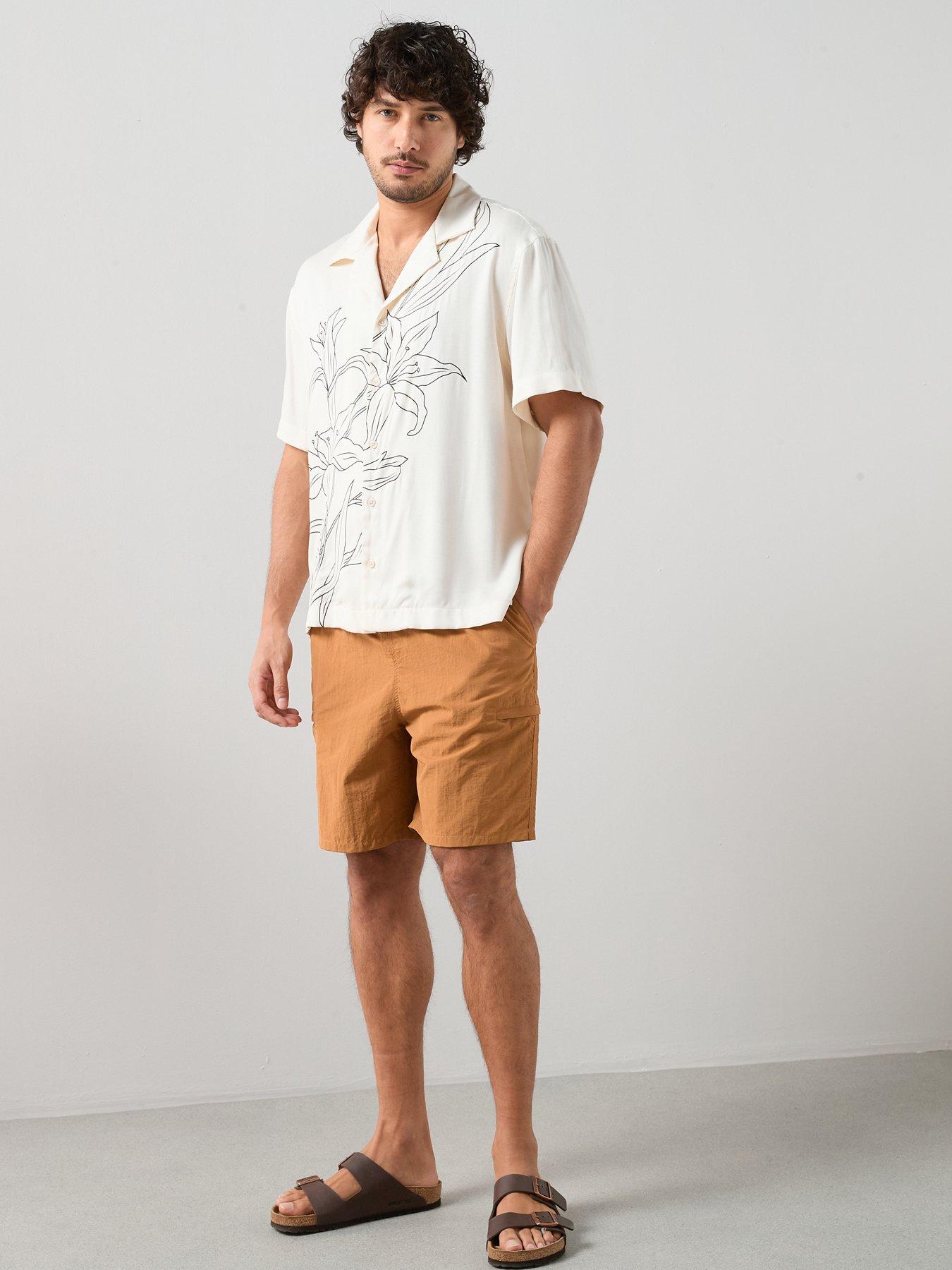 The Very Collection Quick Dry Cargo Swim Shorts - Brown