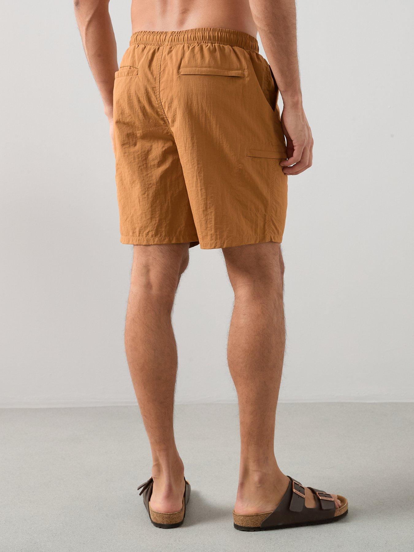 Image 2 of 7 of The Very Collection Quick Dry Cargo Swim Shorts - Brown