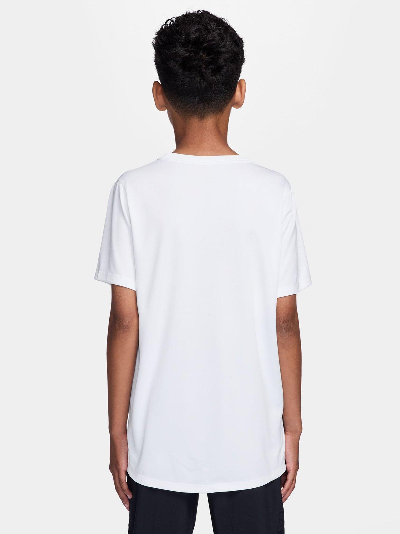 Image 2 of 7 of Nike Junior Boys Dri-FIT Short Sleeve Top - White