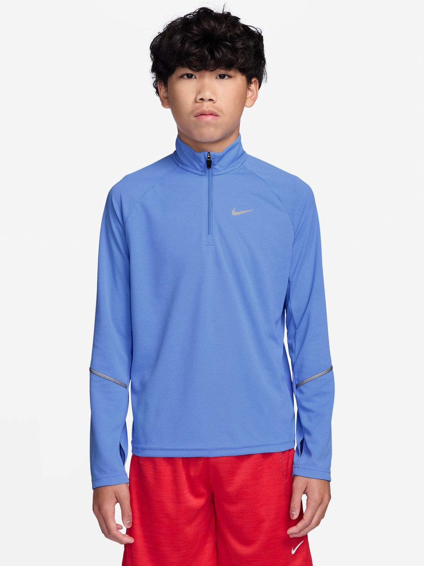 Image 1 of 5 of Nike Junior Boys Dri-FIT 1/2 Zip Top - Blue