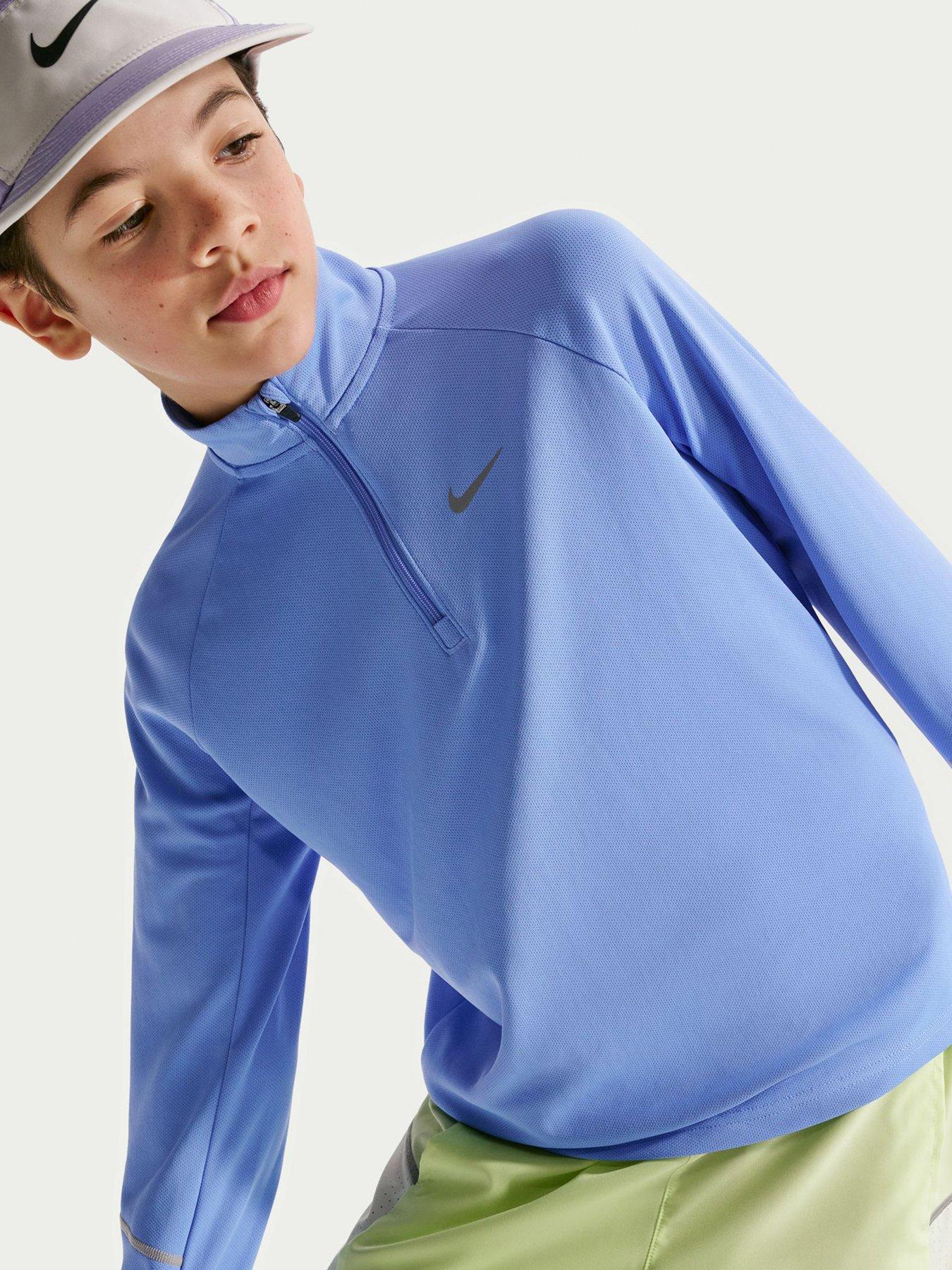 Image 3 of 5 of Nike Junior Boys Dri-FIT 1/2 Zip Top - Blue