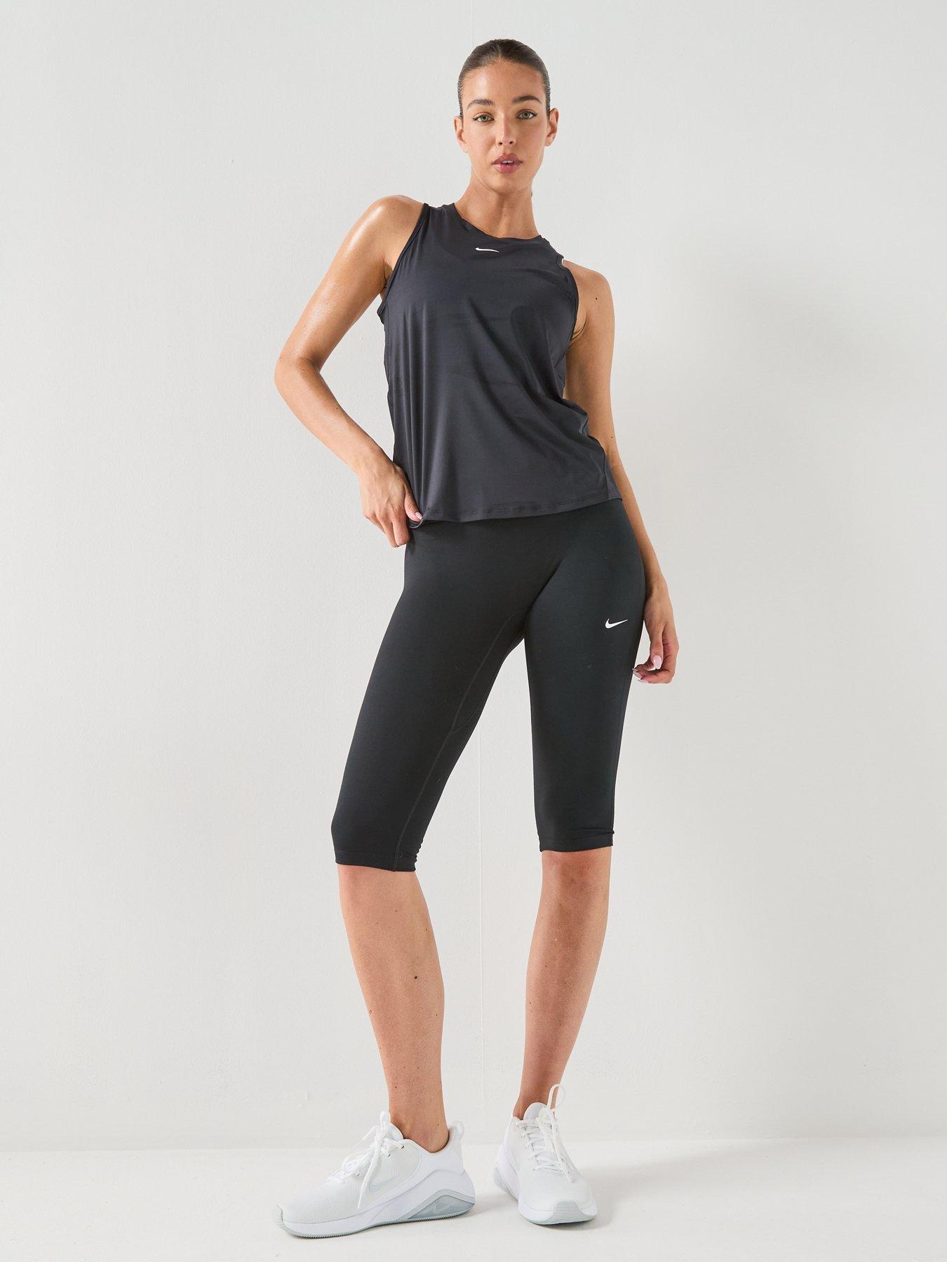 Image 3 of 6 of Nike Womens One Classic Dri-FIT Training Tank Top - Black/White