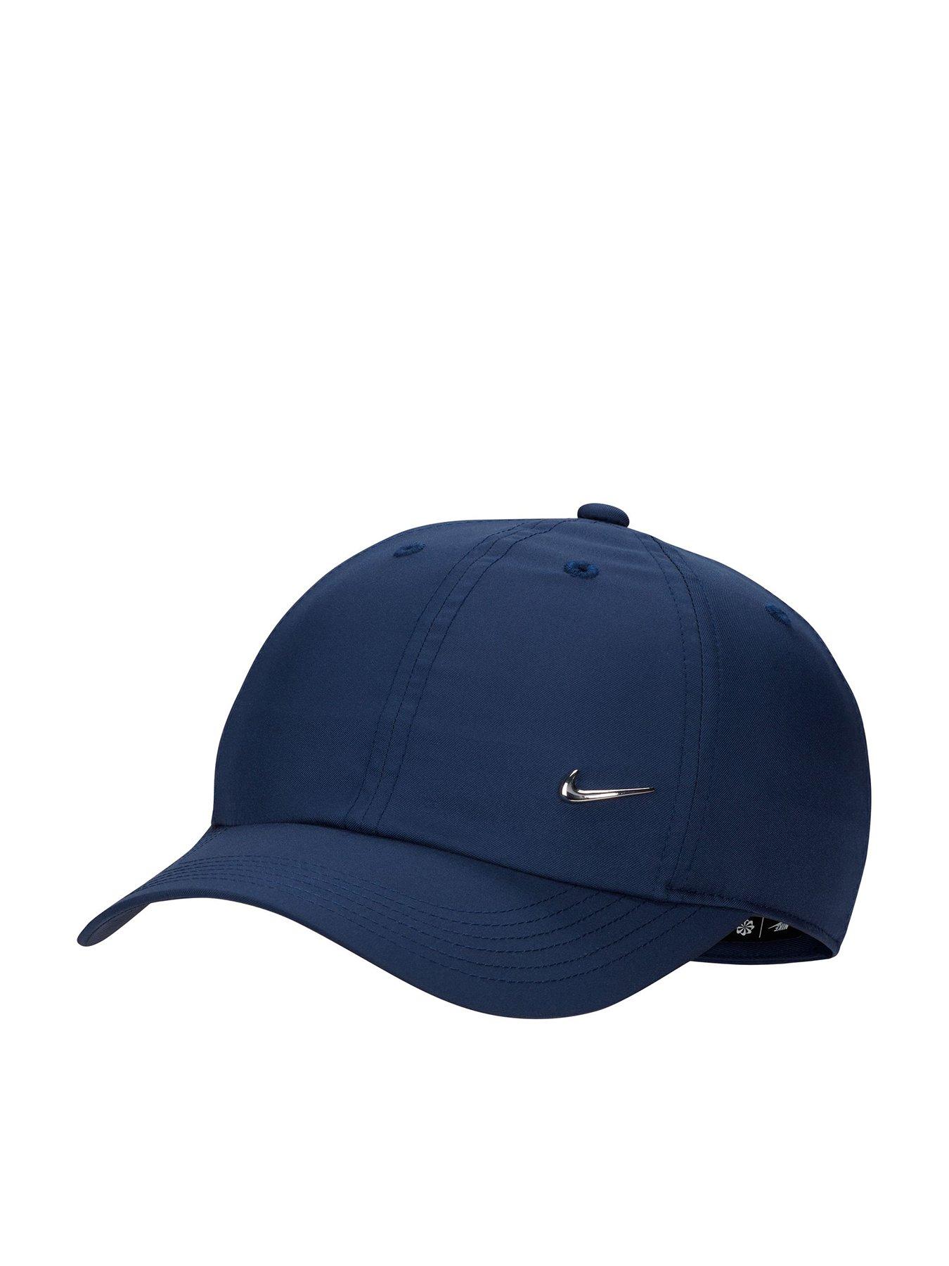 Nike Unisex Kids Unstructured Metal Swoosh Cap - Navy in Midnight Navy/Metallic Silver