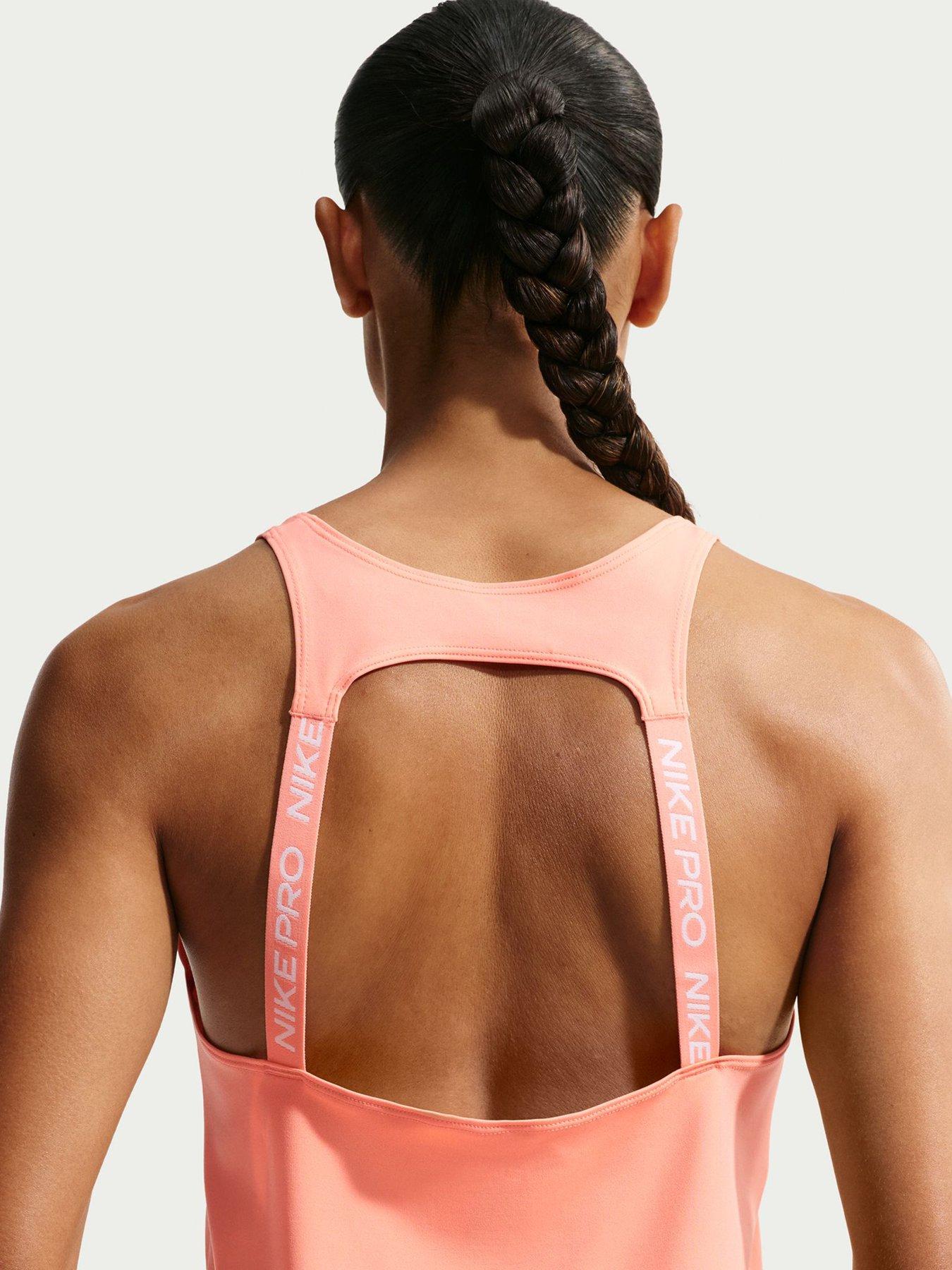 Image 2 of 5 of Nike Womens Training Pro Dri-FIT Elastika Tank - Orange