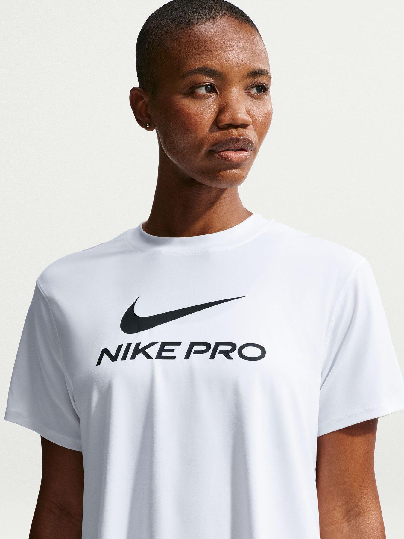 Image 1 of 5 of Nike Womens Training Pro 365 Dri-FIT Loose T-Shirt - White