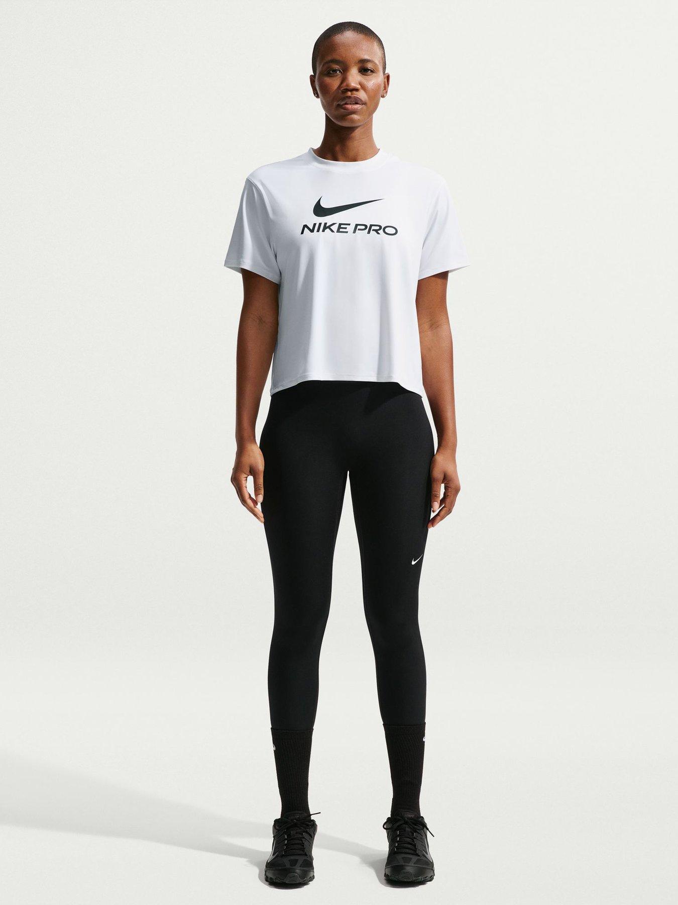 Image 3 of 5 of Nike Womens Training Pro 365 Dri-FIT Loose T-Shirt - White