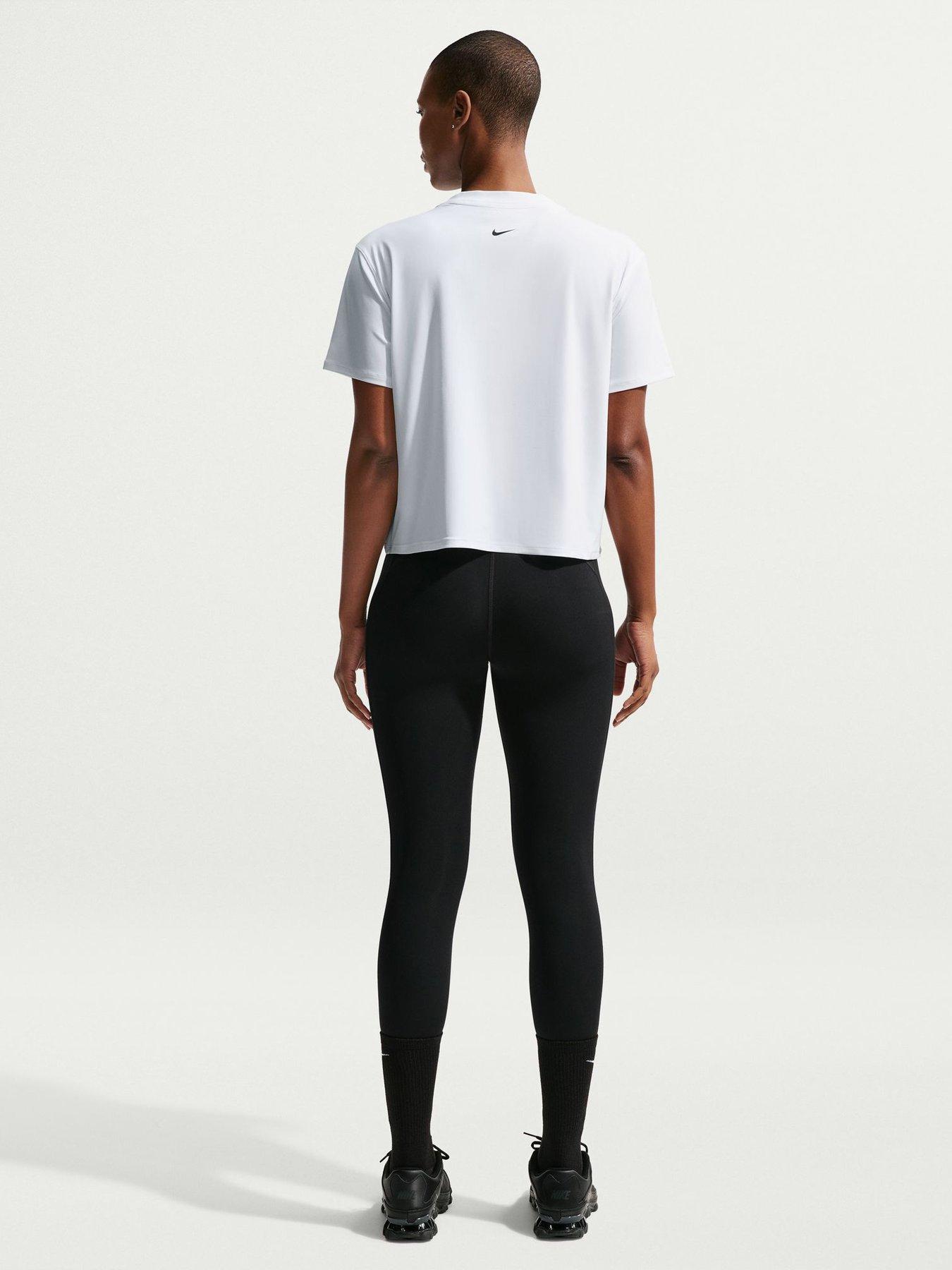 Image 4 of 5 of Nike Womens Training Pro 365 Dri-FIT Loose T-Shirt - White