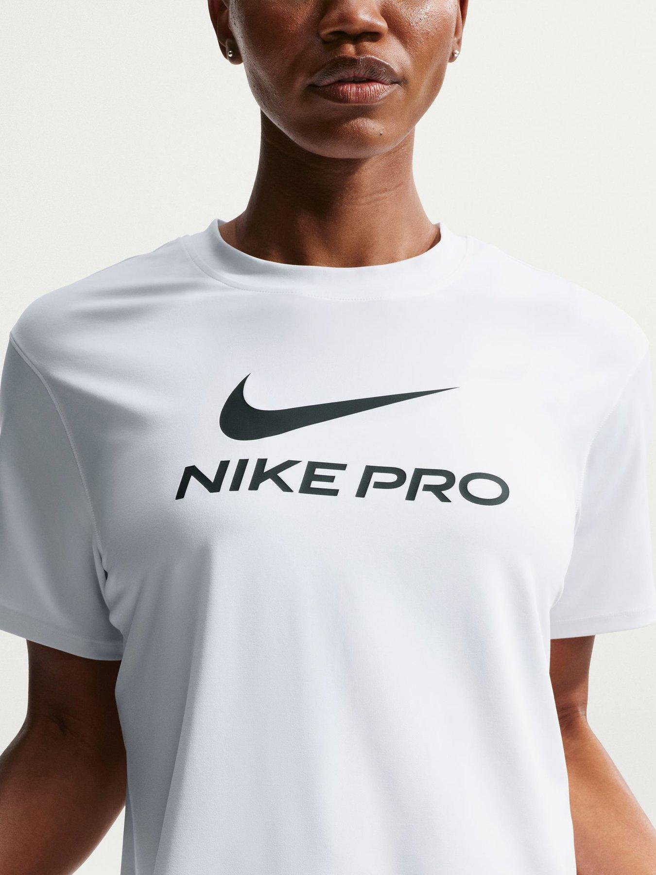 Image 5 of 5 of Nike Womens Training Pro 365 Dri-FIT Loose T-Shirt - White