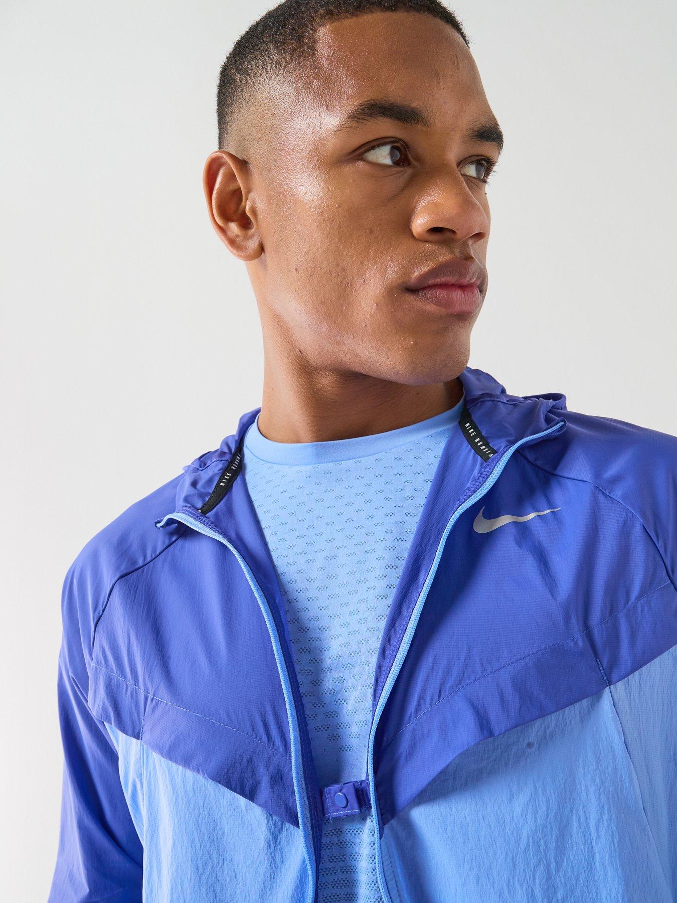 Image 4 of 6 of Nike Mens Running Repel UV Jacket - BLUE