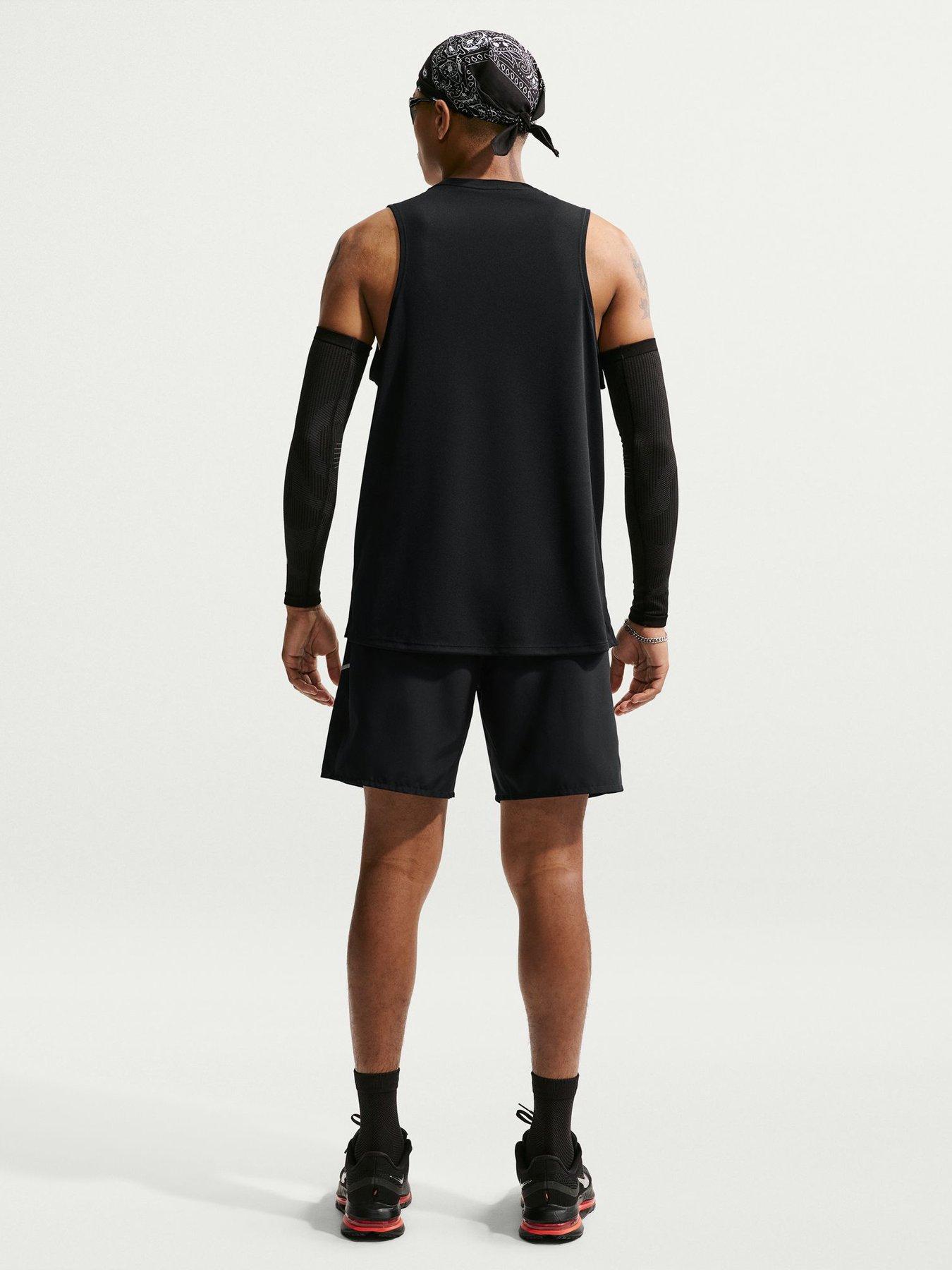 Image 2 of 5 of Nike Mens Miler Dri-FIT Running 7 Inch Brief Lined Shorts - Black