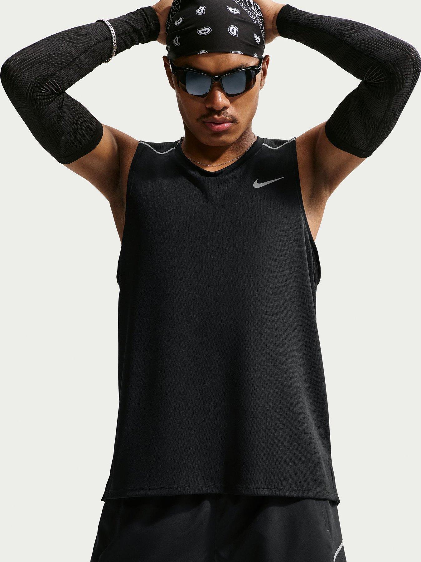 Image 4 of 5 of Nike Mens Miler Dri-FIT Running 7 Inch Brief Lined Shorts - Black