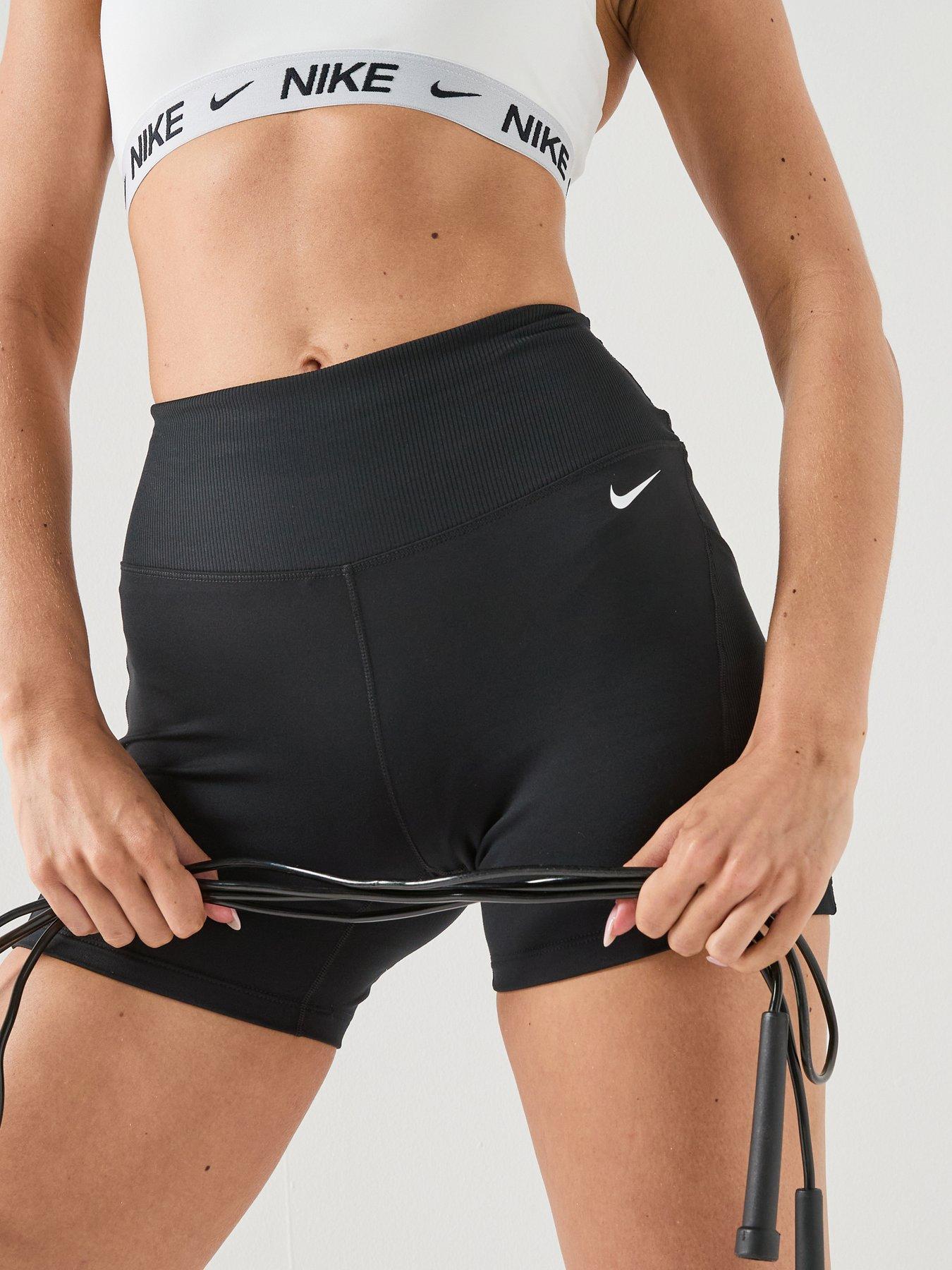 Image 1 of 6 of Nike Womens Training High Waisted 5 Inch Biker Shorts - Black