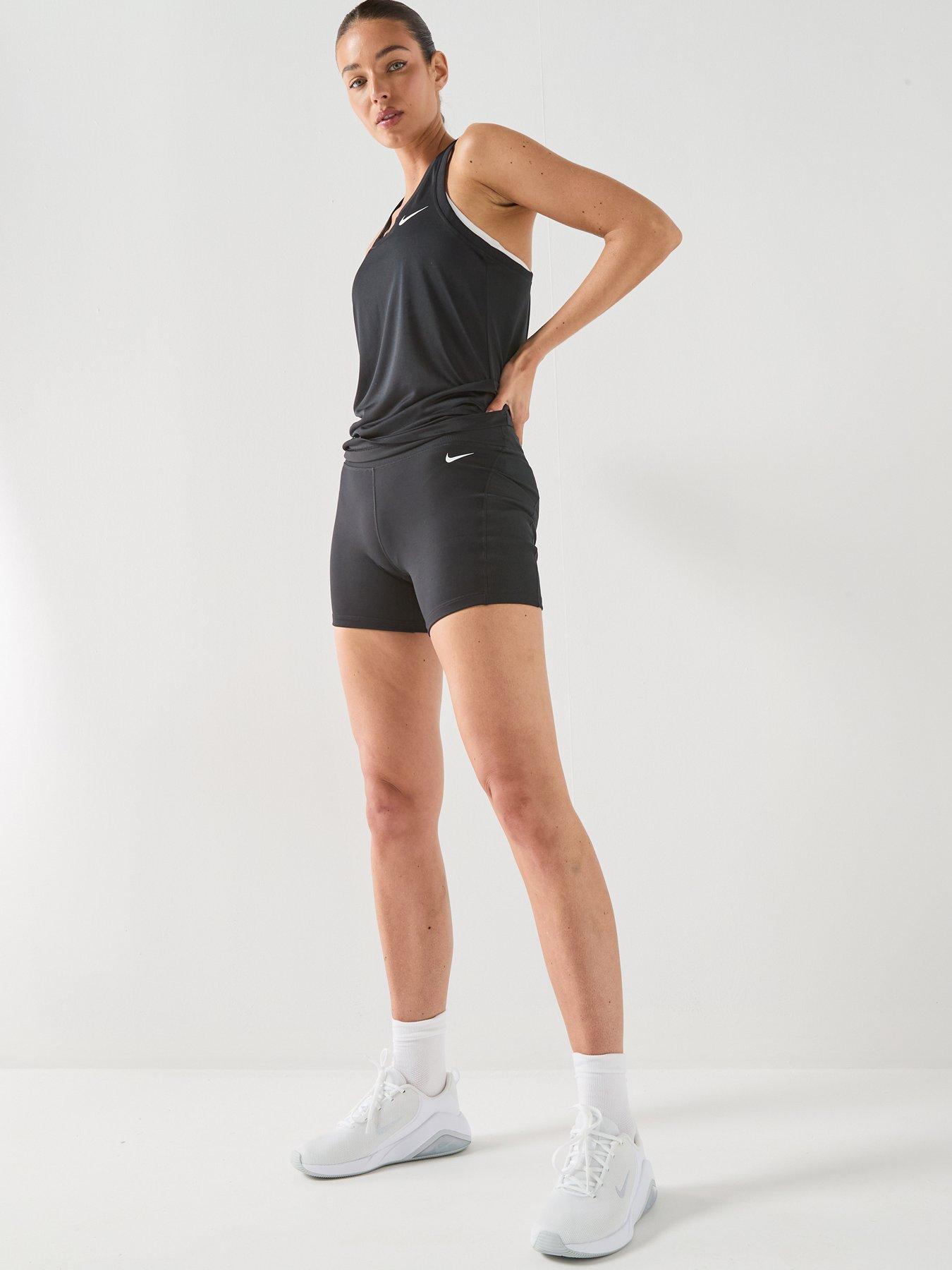 Image 3 of 6 of Nike Womens Training High Waisted 5 Inch Biker Shorts - Black