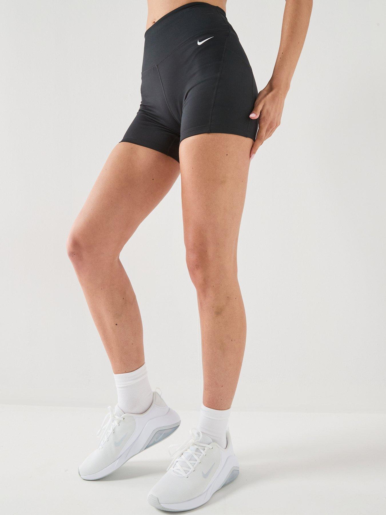 Image 5 of 6 of Nike Womens Training High Waisted 5 Inch Biker Shorts - Black