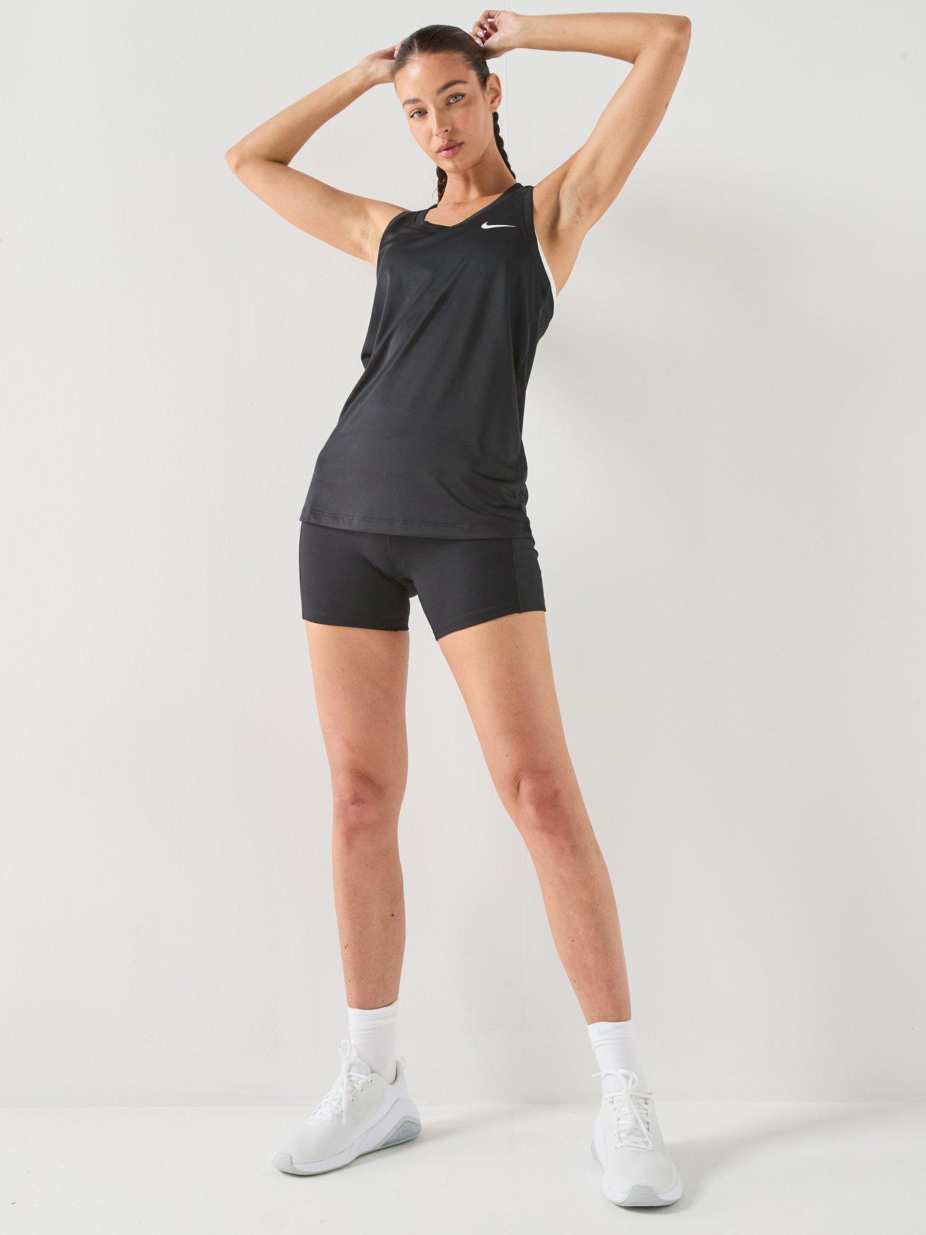 Image 6 of 6 of Nike Womens Training High Waisted 5 Inch Biker Shorts - Black