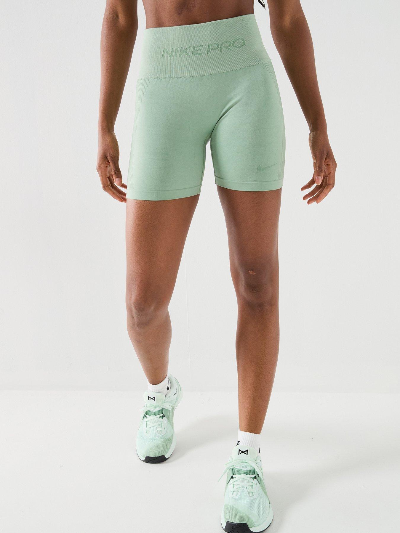 Nike Womens Training Dri-FIT High Waisted 5 Inch Biker Shorts - Green