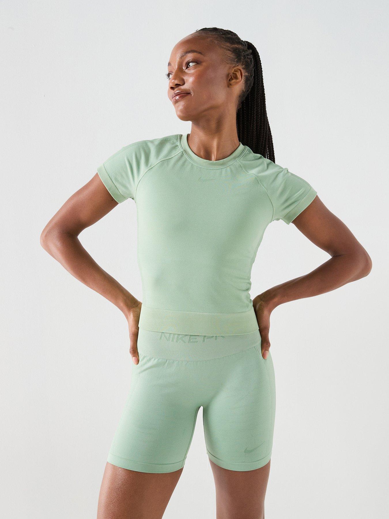 Image 1 of 4 of Nike Womens Training Dri-FIT Short Sleeve Top - Green