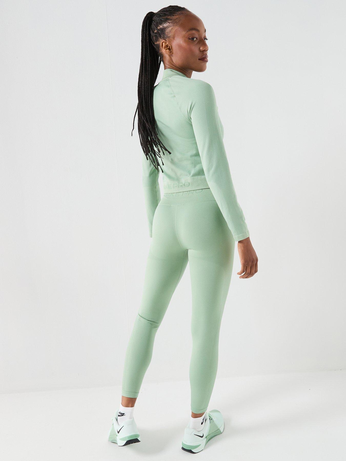 Image 2 of 4 of Nike Womens Training Dri-FIT Full Zip Mid Layer Top - Green
