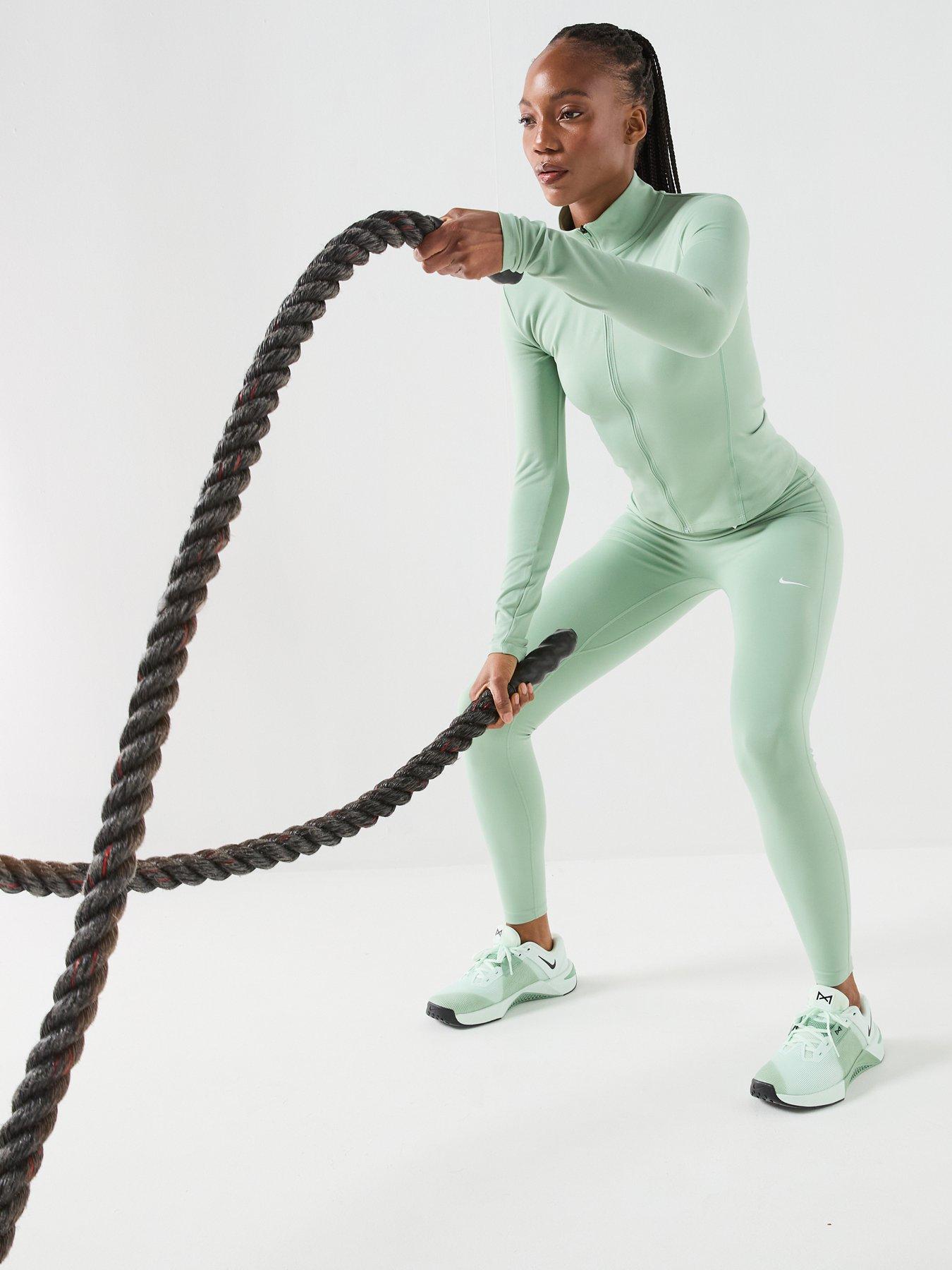 Image 3 of 7 of Nike Womens Training One Dri-FIT High Rise Leggings - Green