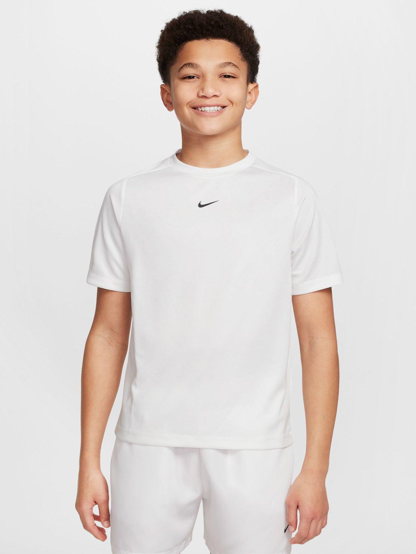 Nike Junior Boys Dri-FIT Short Sleeve Top - White