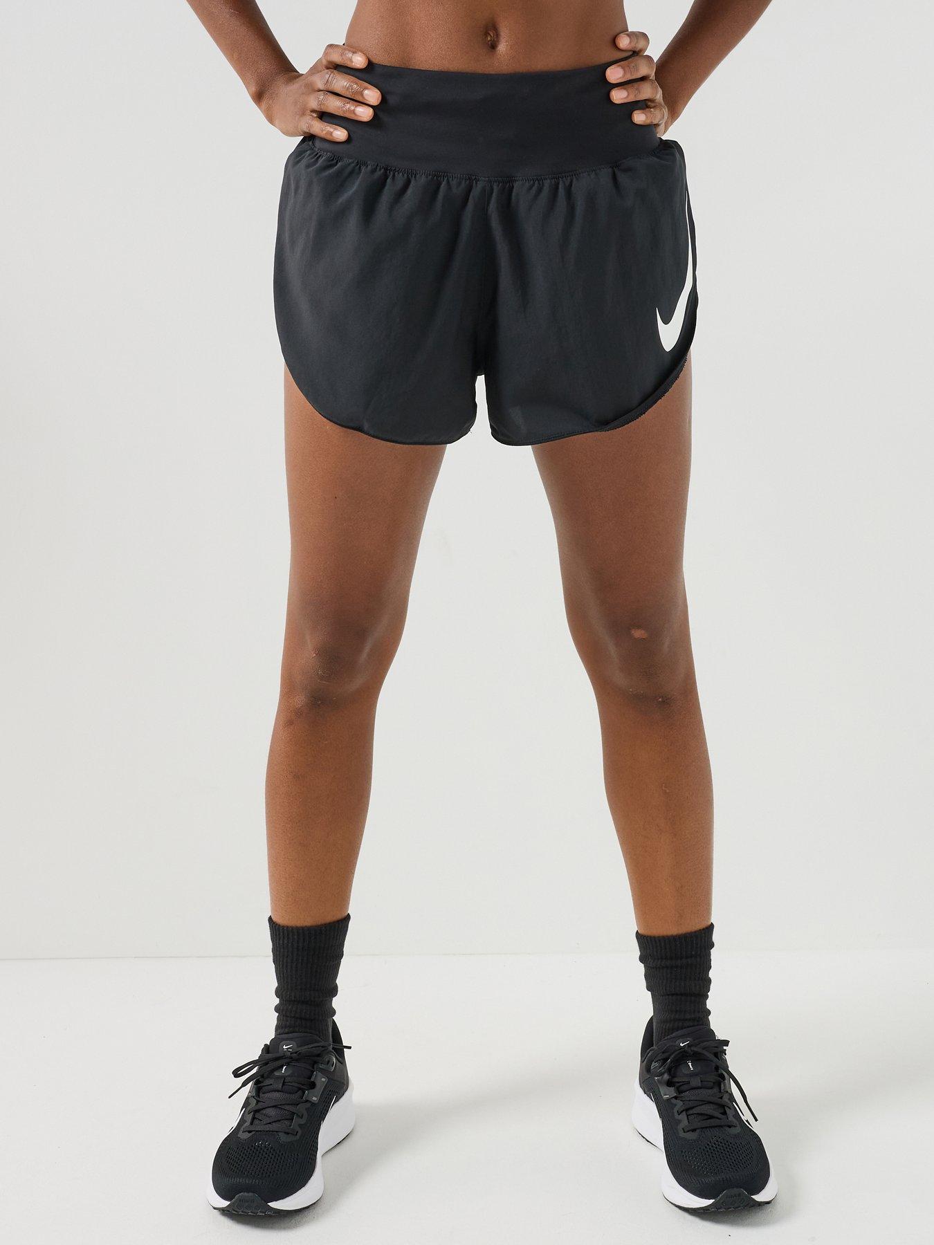Nike Womens Running Dri-FIT Mid Rise Shorts - Black