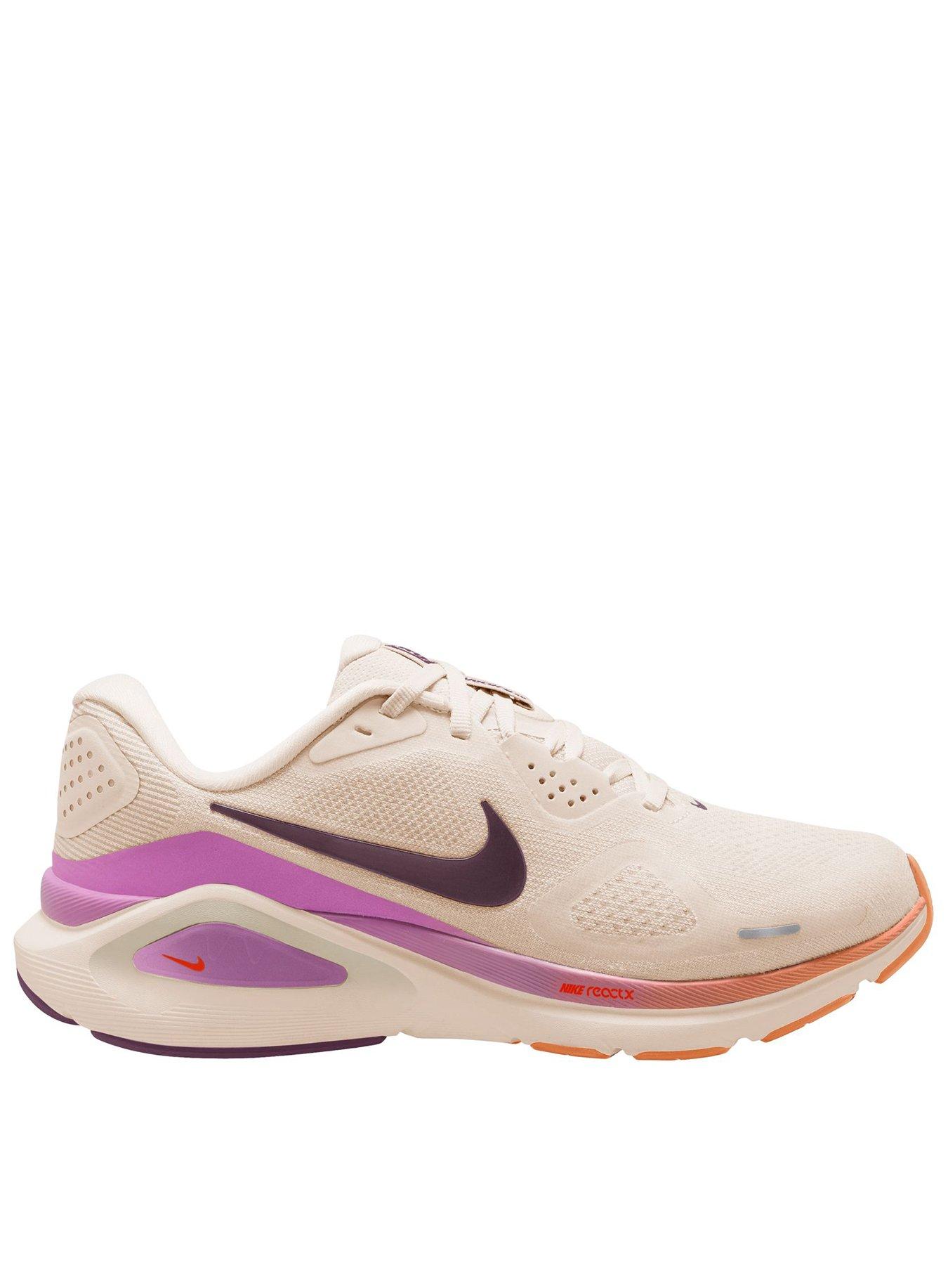 Image 1 of 7 of Nike Womens Running Structure 26 Trainers - White/Orange