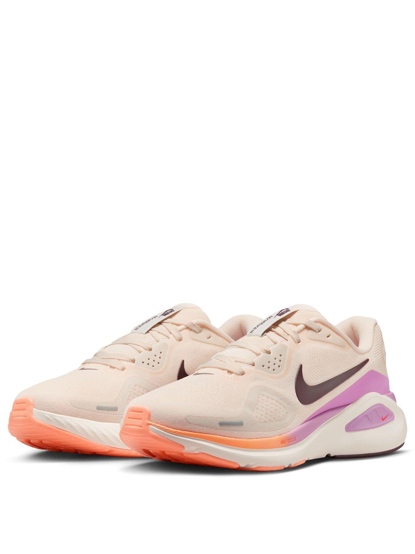 Image 2 of 7 of Nike Womens Running Structure 26 Trainers - White/Orange