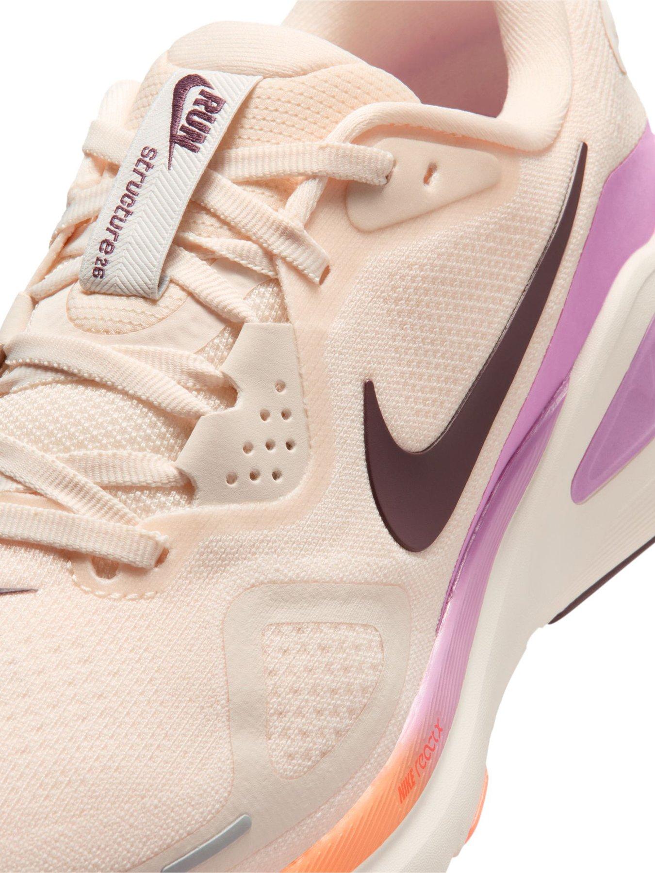 Image 6 of 7 of Nike Womens Running Structure 26 Trainers - White/Orange