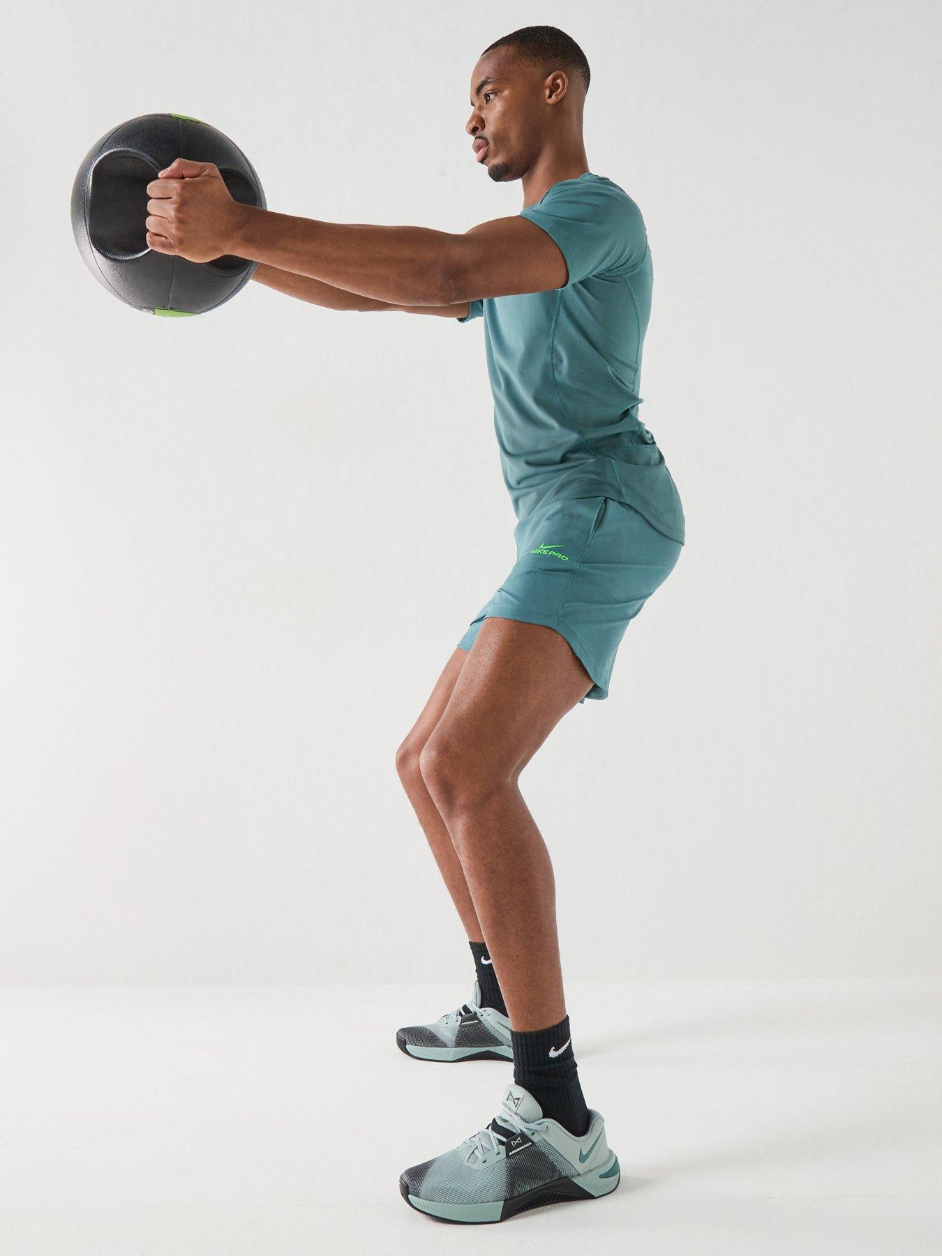 Image 3 of 7 of Nike Mens Training Dri-FIT 6 Inch Shorts - Green