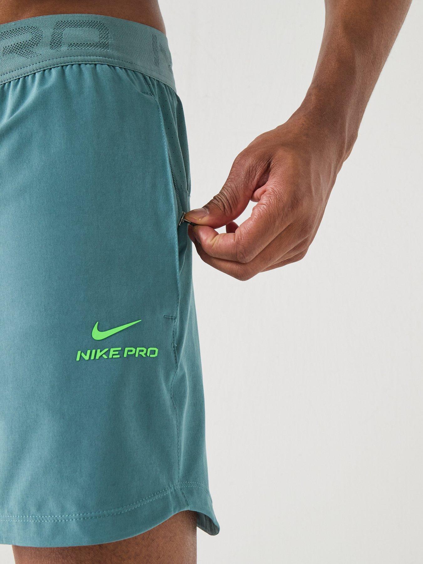 Image 4 of 7 of Nike Mens Training Dri-FIT 6 Inch Shorts - Green