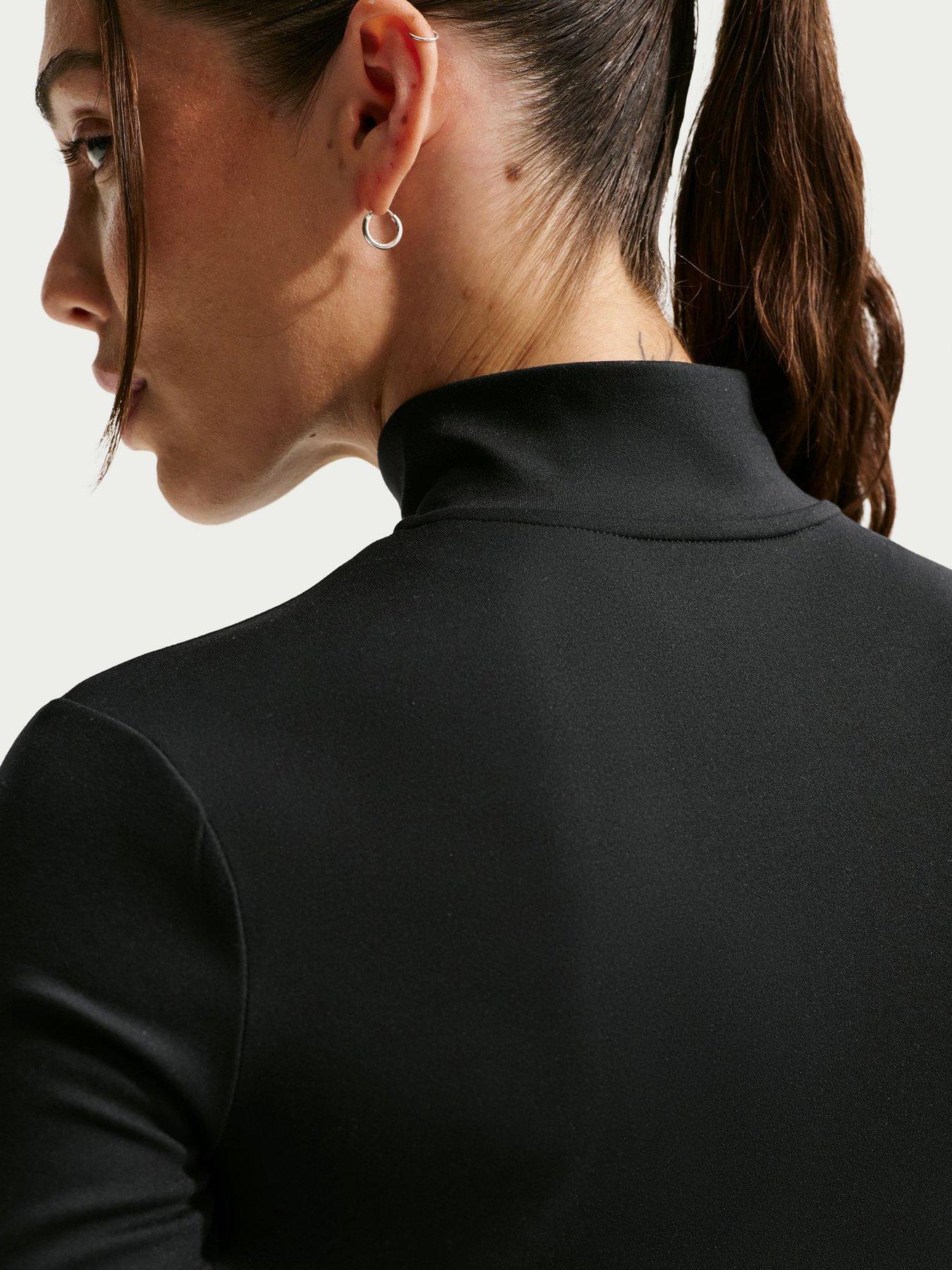 Image 5 of 5 of Nike Womens Training One Dri-FIT Full Zip Fitted Jacket - Black/White