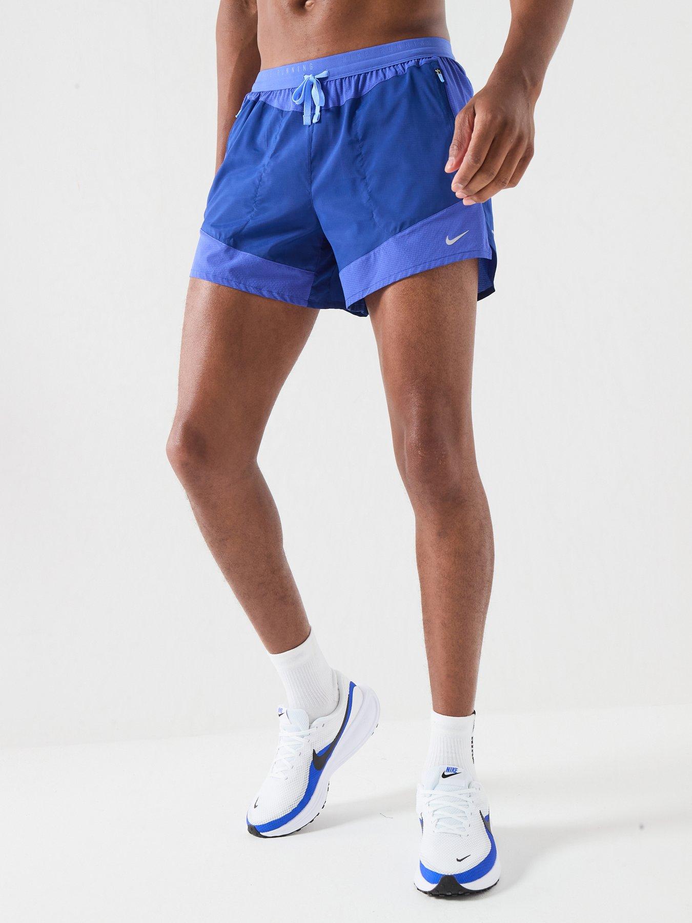 Image 1 of 7 of Nike Mens Running Stride Dri-FIT 5 Inch Brief Lined Shorts - Blue